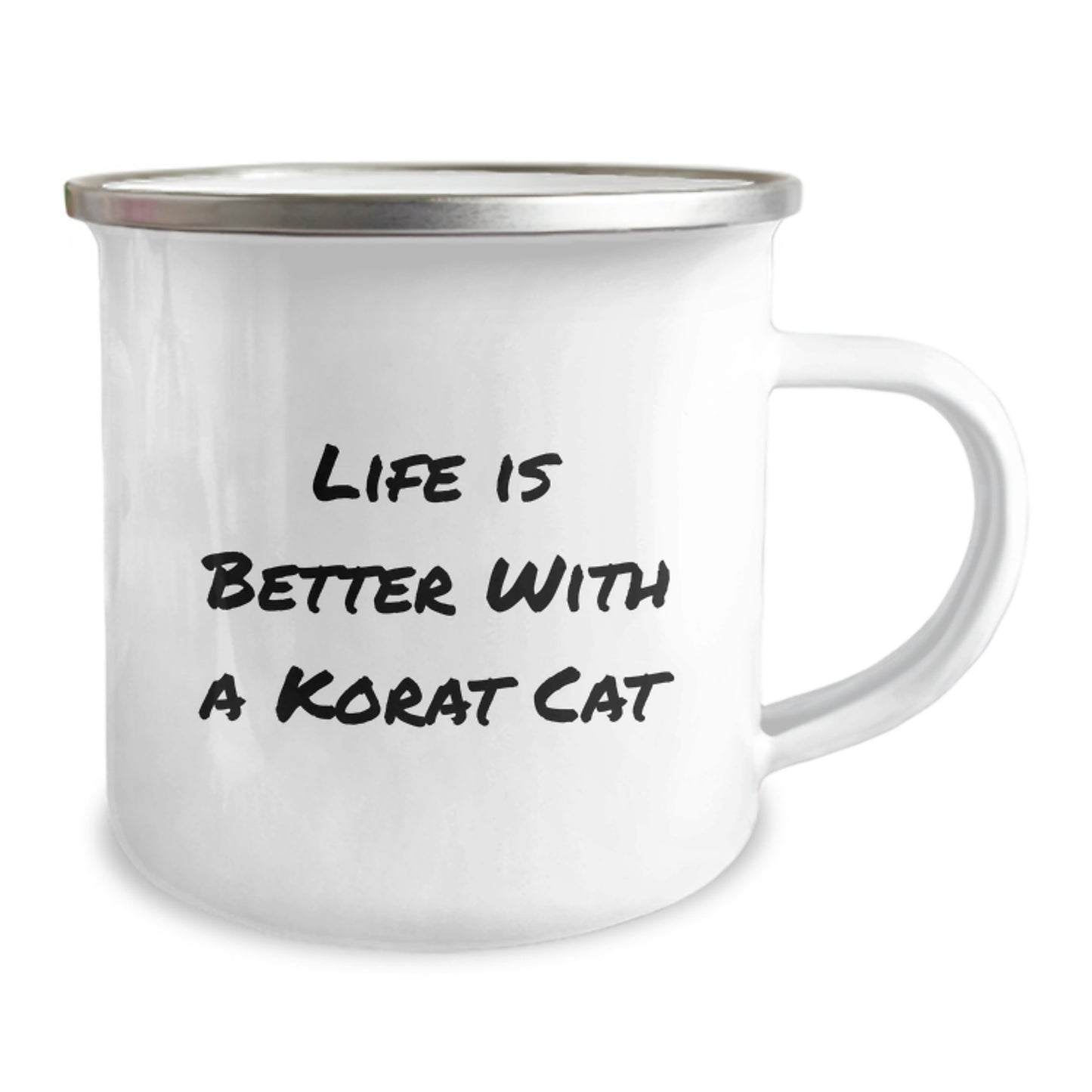 Korat Cat Lover's Camping Mug, Gifts from Family to Korat Cat Enthusiasts, Life Is Better With A Korat Cat - Image 2
