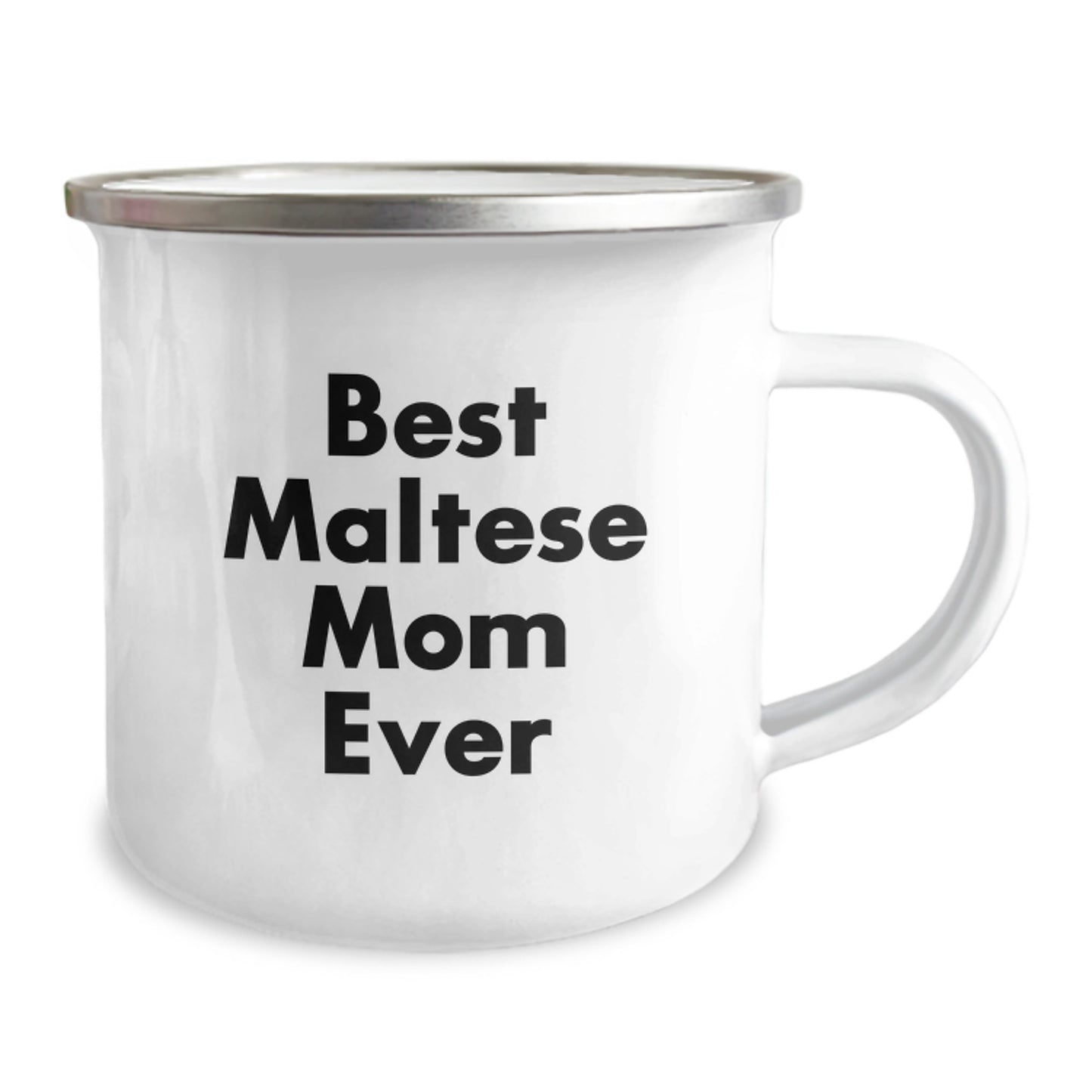 Funny Maltese Dog Lover Gifts from Mom - Best Maltese Mom Ever Camping Mug for Birthday, 12 oz Stainless Steel with Enamel Finish - Image 2