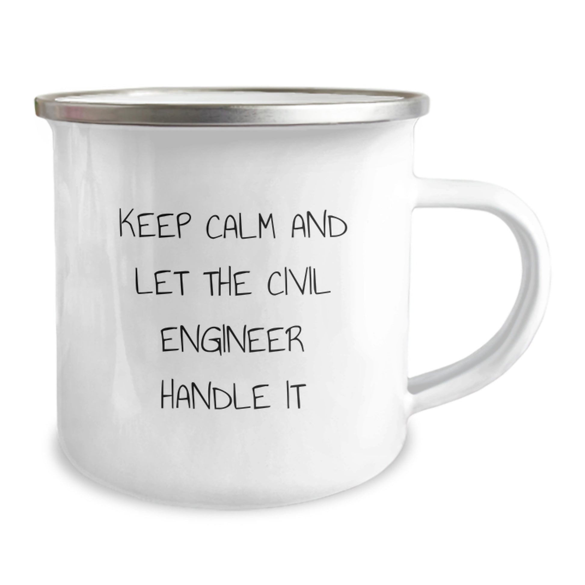 Funny Civil Engineer Christmas Unique Gifts from Men to Friends - Keep Calm And Let Them Handle It Camping Mug - Image 2