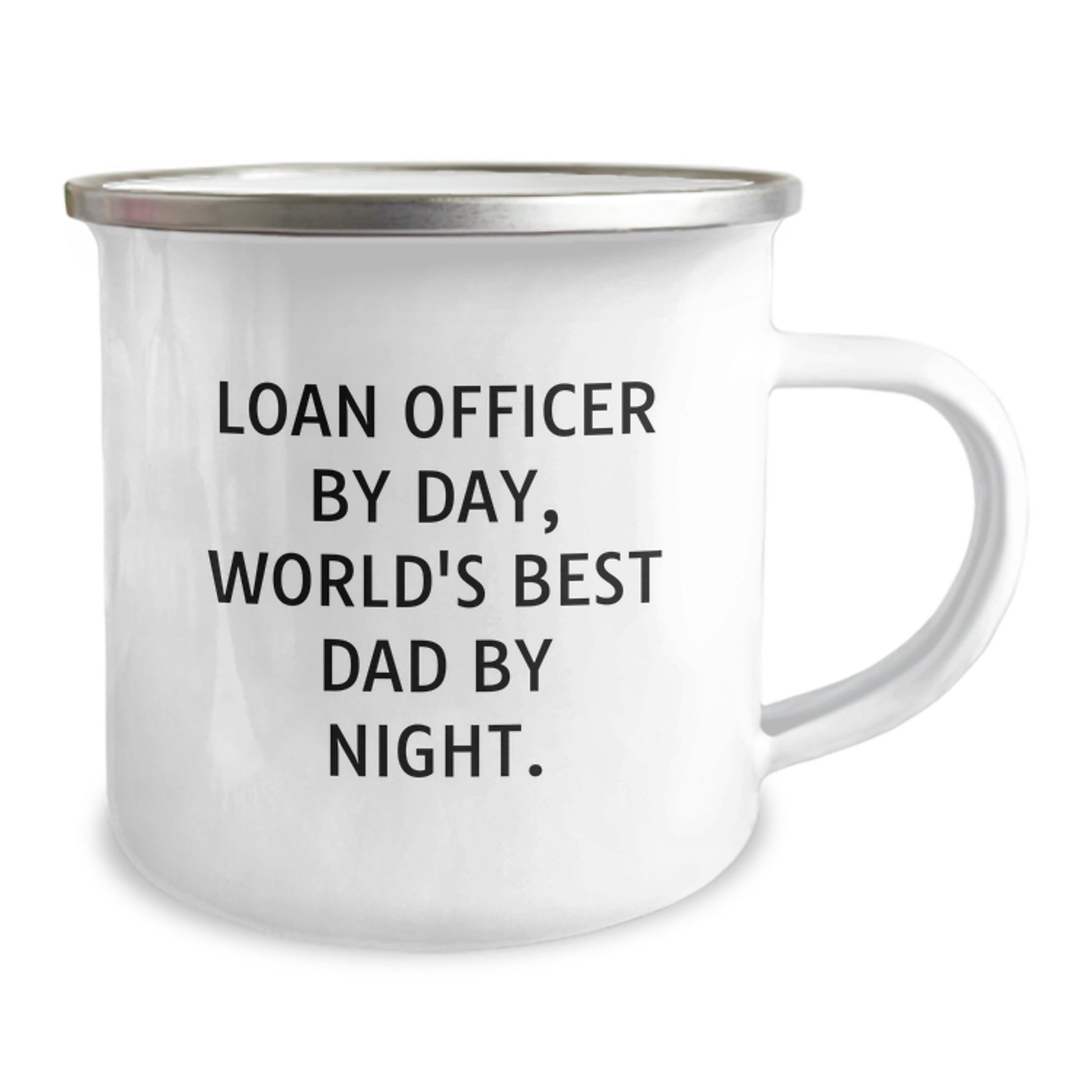 Loan Officer Gifts from Friends for Graduation - World's Best Dad Camping Mug, Funny Quote Inside - 12 oz Stainless Steel, Enamel Finish - Image 2