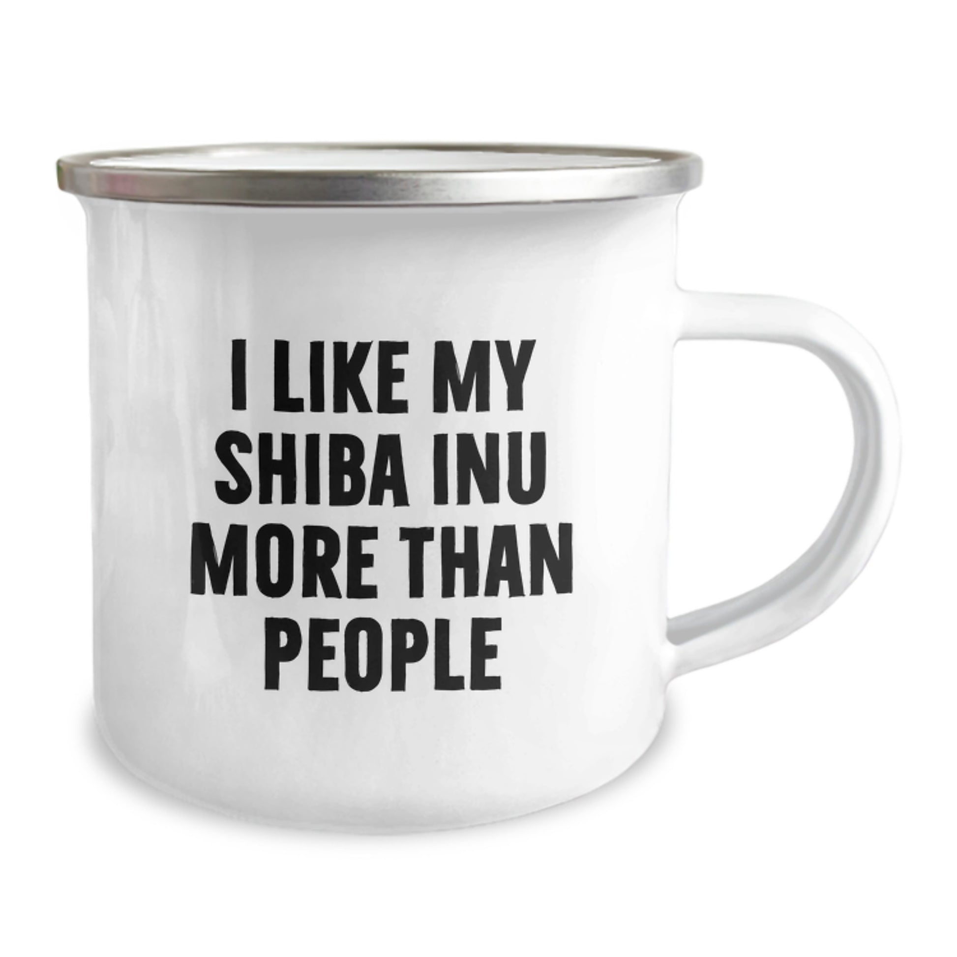Shiba Inu Dog Lovers Funny Camping Mug Gifts from Men to Friends for Birthday, 'I Like My Shiba Inu More Than People' Quote - Image 2