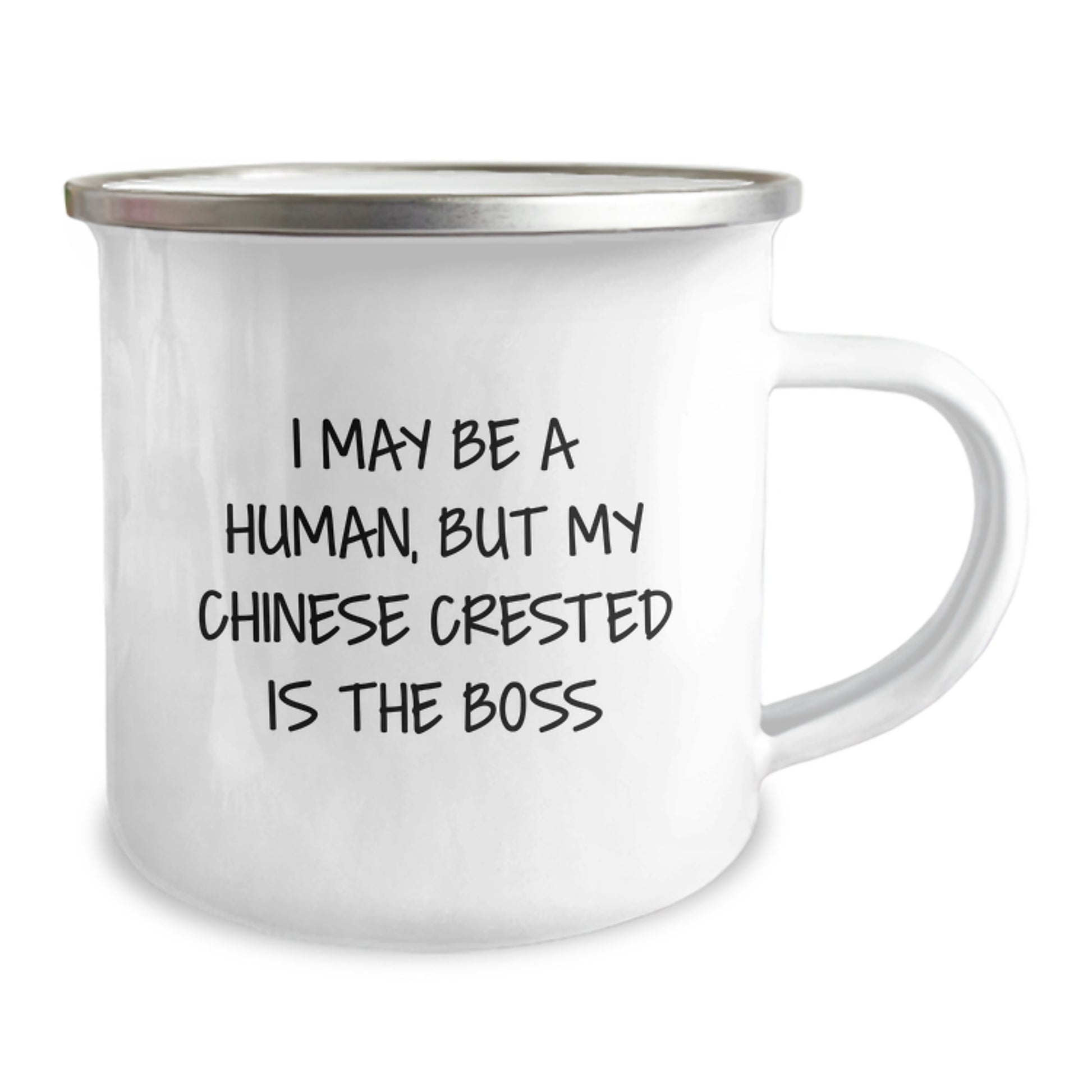 Chinese Crested Dog Lovers' Camping Mug - Gifts from Men, Funny Quote, 12 oz Stainless Steel with Enamel Finish, Birthday Unique Gifts for Her or Him - Image 2