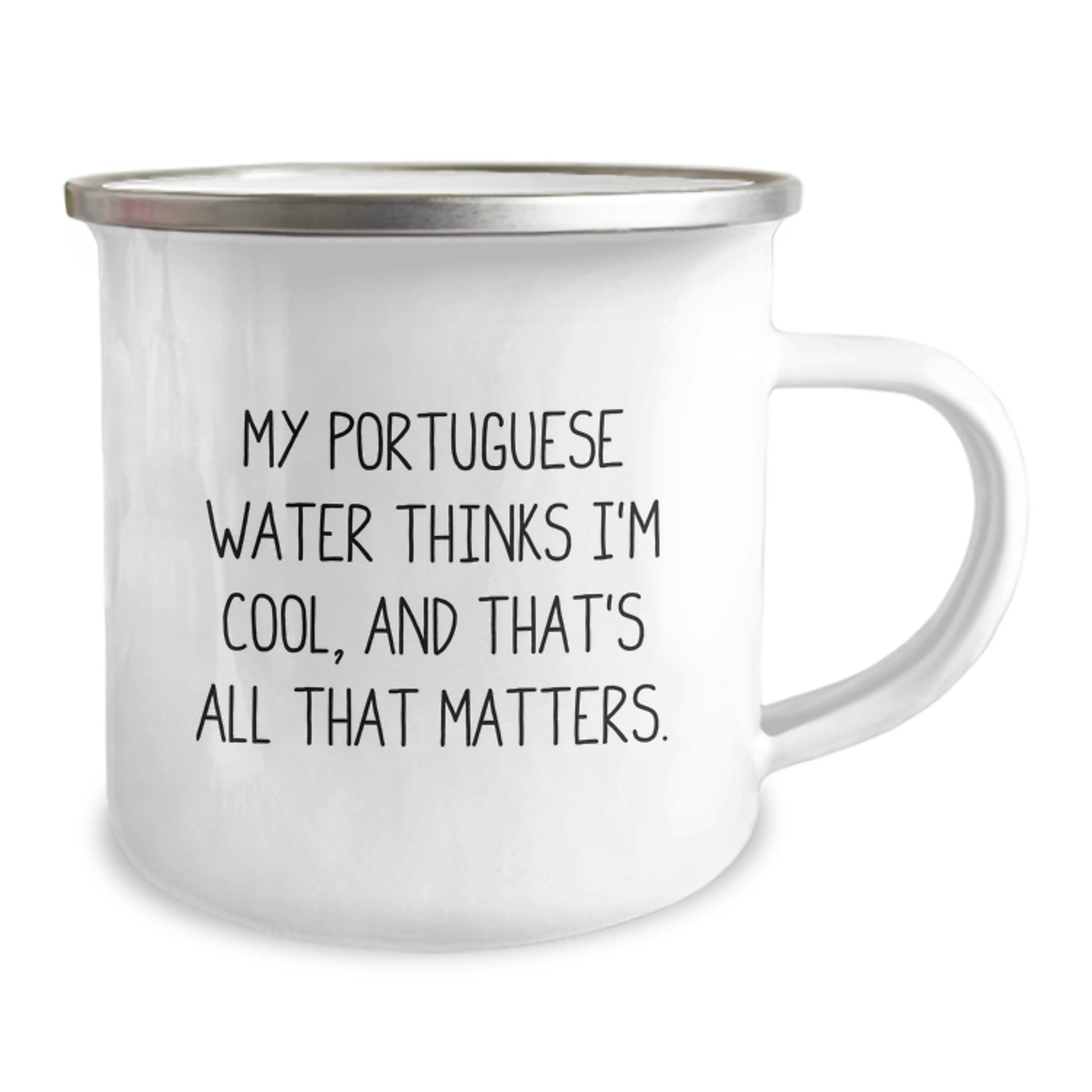 Funny Portuguese Water Dog Gifts from Men for Portuguese Water Dog Birthday Unique Gifts - My Portuguese Water Thinks I'm Cool, Camping Mug - Image 2
