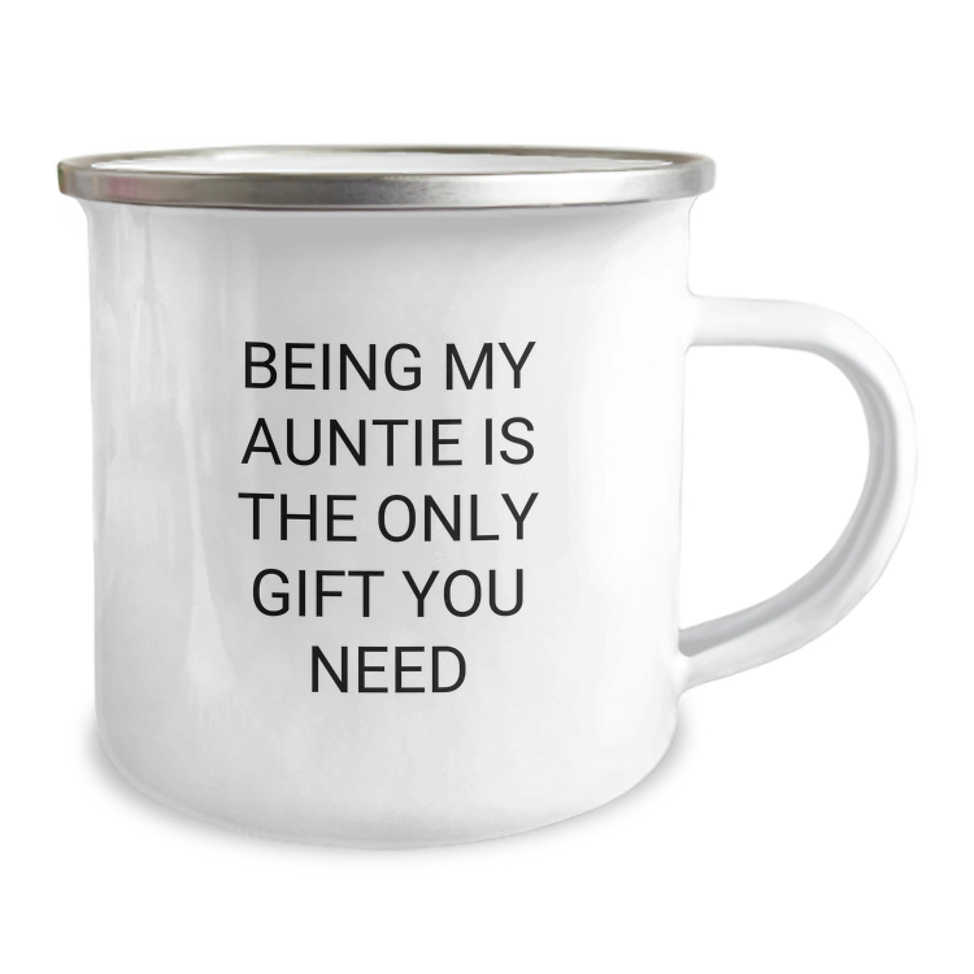 Funny Auntie Gifts from Family, Being My Auntie Christmas Unique Mugs, Stainless Steel Camping Mug - Image 2
