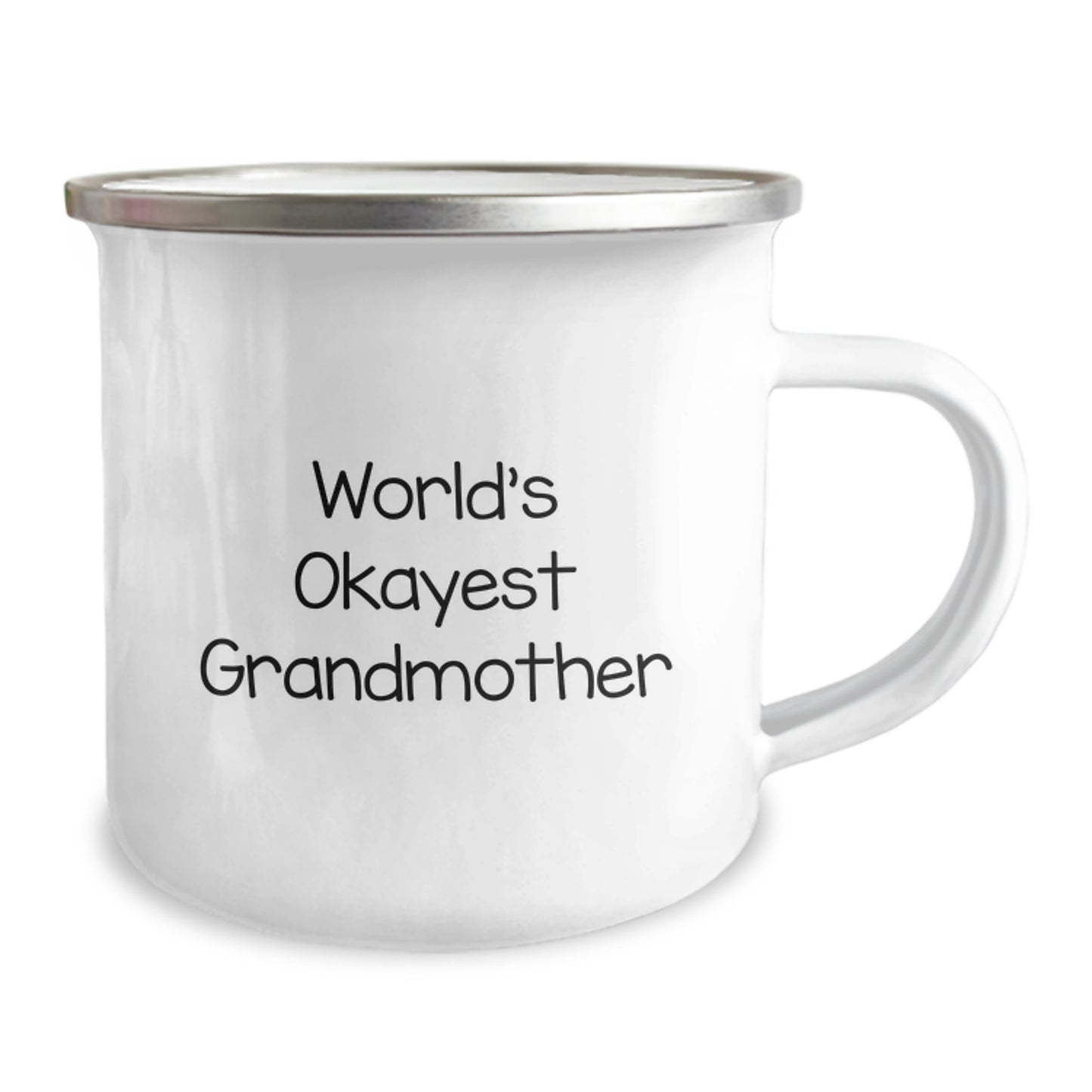 Funny Grandmother Gifts, Custom Camping Mug, World's Okayest Grandmother Quote, Gifts from Family to Grandmother, Gift Ideas for Grandmother - Image 2