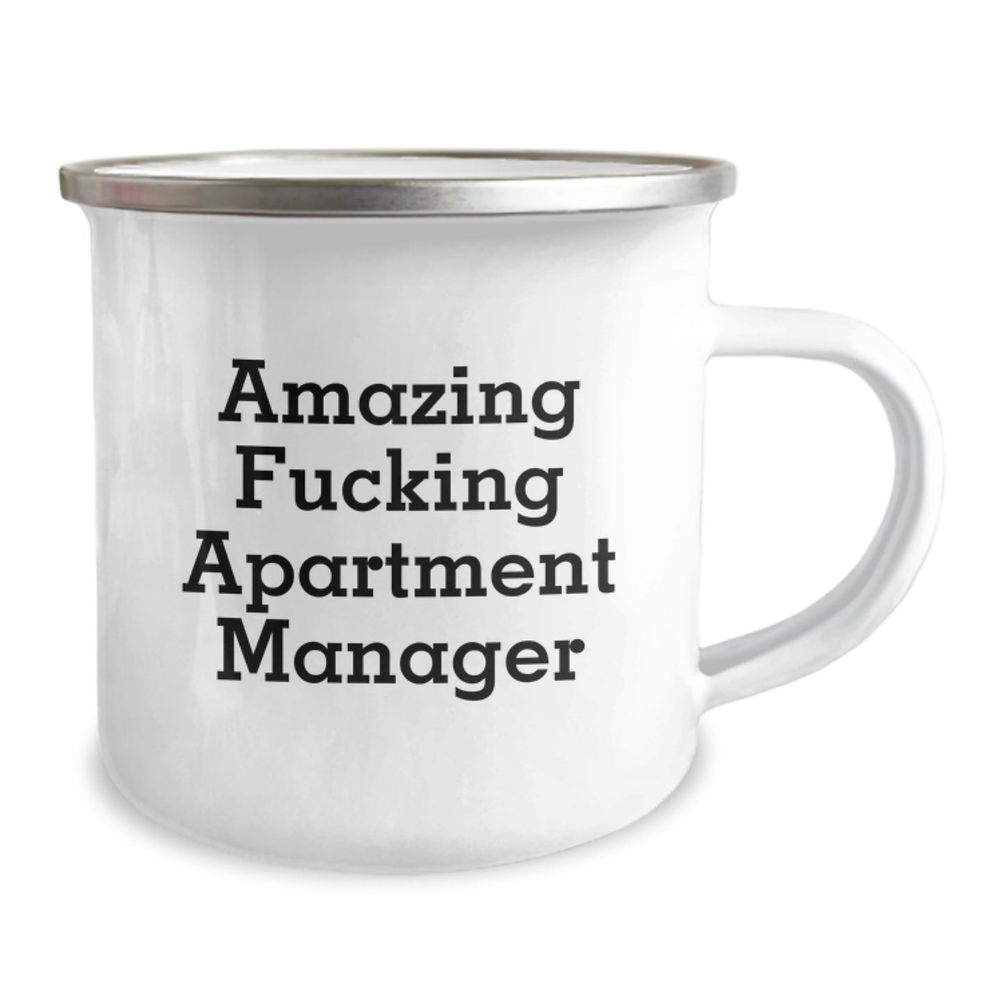 Funny Gifts from Friends to Apartment Manager Christmas Unique Mugs - 'Amazing F--king Apartment Manager' Inscribed Camping Mug for Men Women Coworkers - Image 2