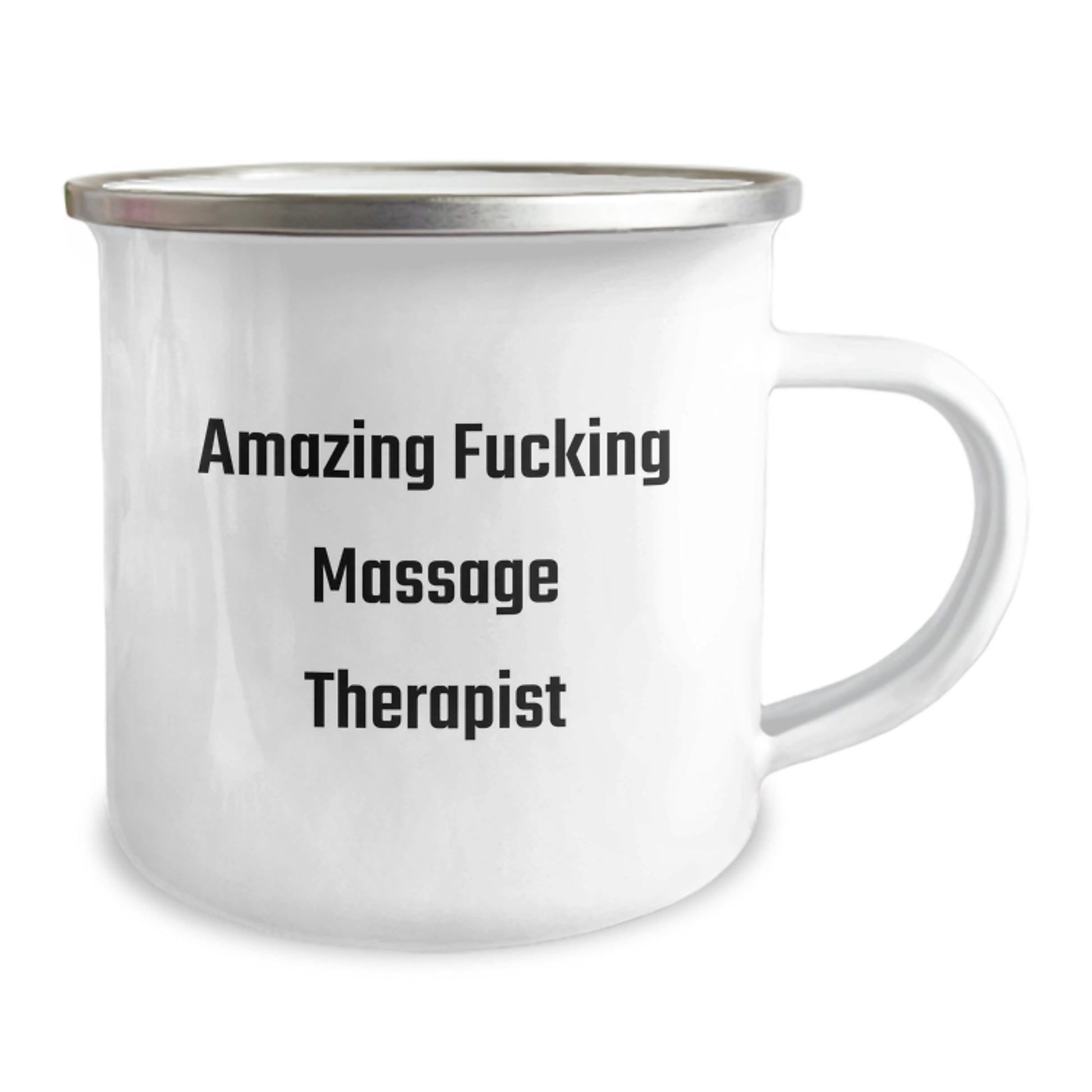 Funny Massage Therapist Gifts, 'Amazing F--king Massage Therapist' Quote, Camping Mug, 12 oz Stainless Steel, Christmas Unique Gifts from Friends to Massage Therapist - Image 2