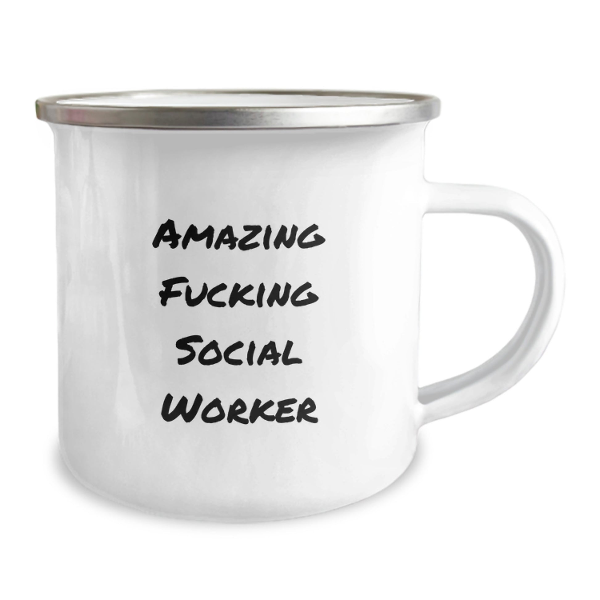 Funny Social Worker Gifts, Amazing Social Worker Mugs, Christmas Unique Gifts from Friends to Social Workers, 'Amazing F--king Social Worker' Quote - Image 2
