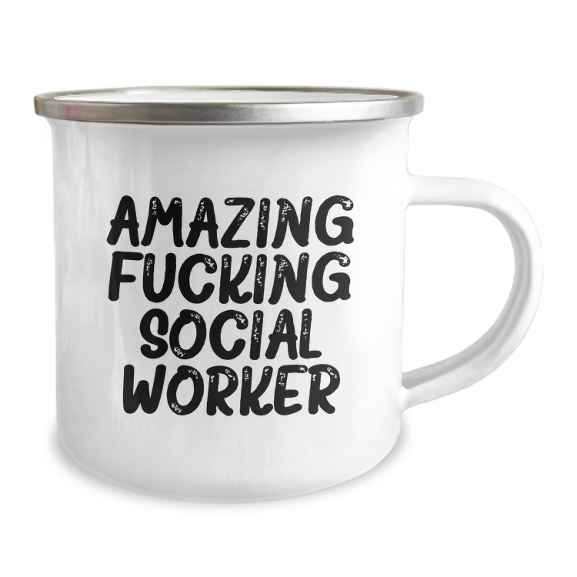 Funny Social Worker Gifts from Men to Social Worker Friends, Christmas Unique Camping Mug with 'Amazing F--king Social Worker' Quote, Perfect for Social Worker Coworkers - Image 2