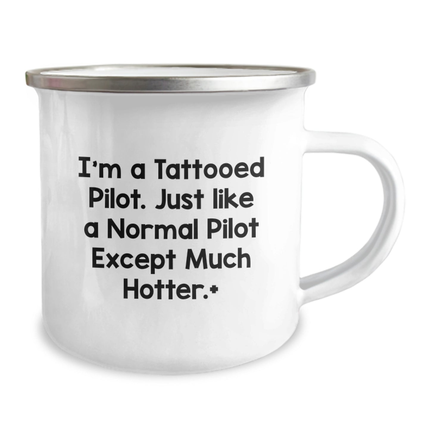 Funny Pilot Gifts for Men, Christmas Unique Presents from Friends or Family, Camping Mug with 'I'm A Tattooed Pilot' - Image 2