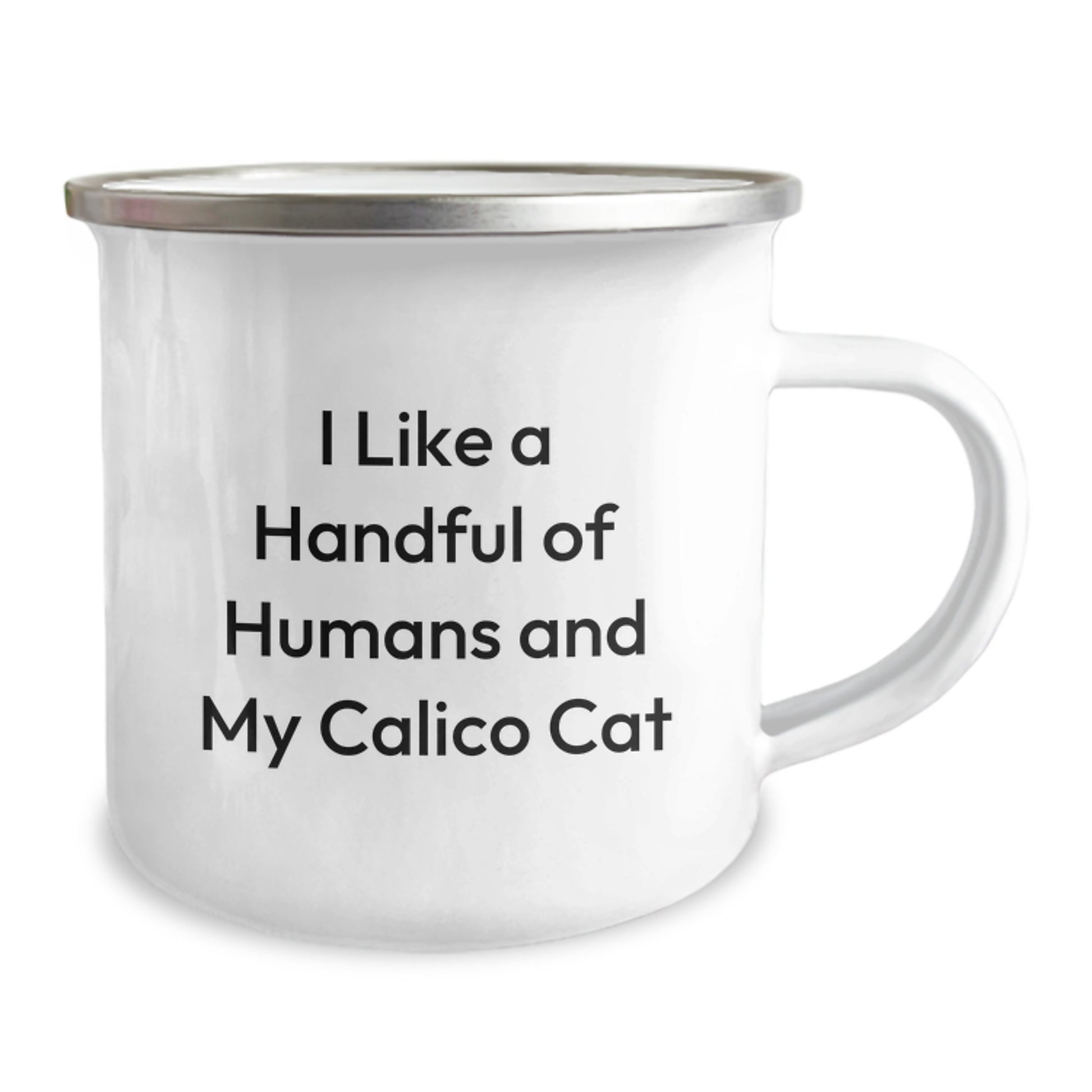 Funny Calico Cat Gifts from Friends for Calico Cat Lovers - I Like A Handful Of Humans And My Calico Cat Christmas Unique Mugs - Image 2