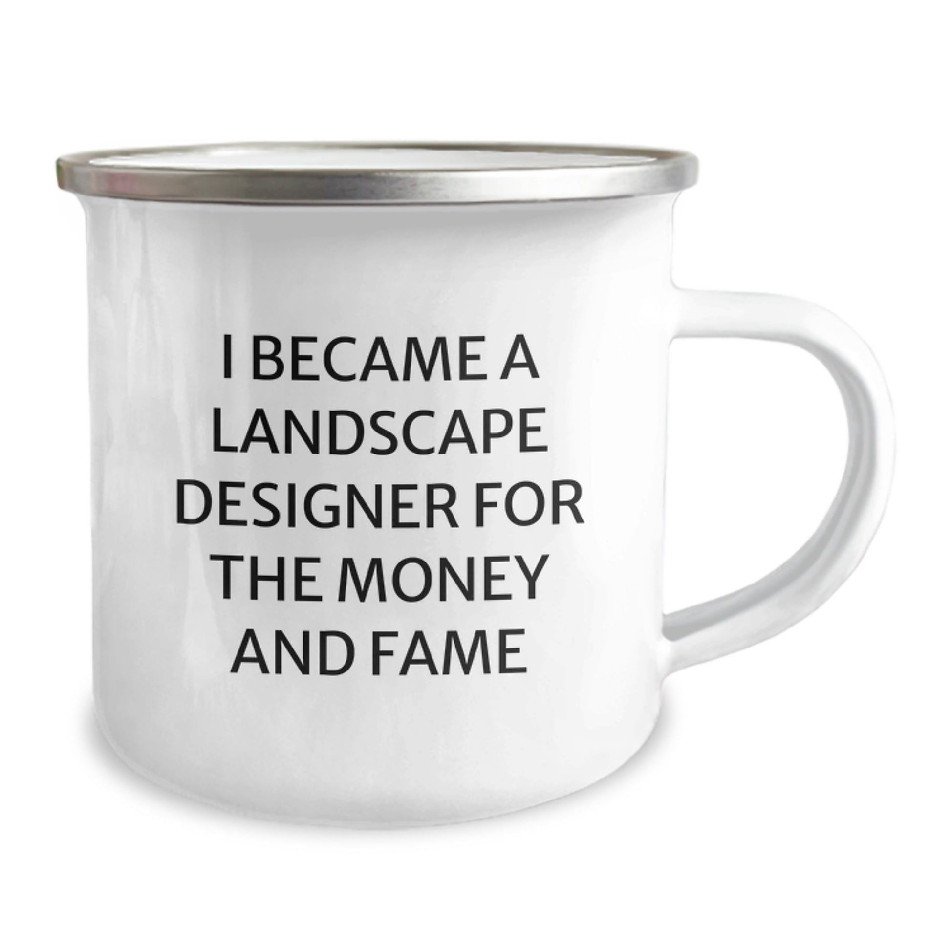 Funny Landscape Designer Gifts from Friends for Landscape Designers, Camping Mug with Quote 'I Became A Landscape Designer For The Money And Fame', Christmas Unique Gifts for Men - Image 2