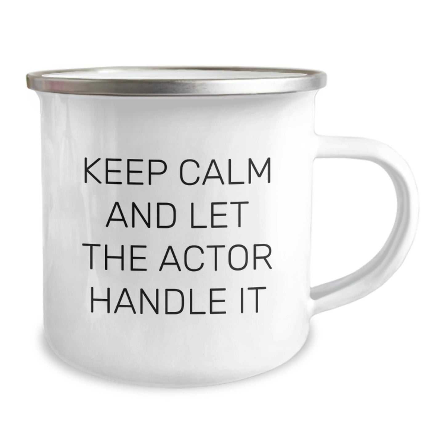 Funny Actor Camping Mug Gifts from Friends for Actor Men - Keep Calm And Let The Actor Handle It Christmas Unique Gifts - Image 2
