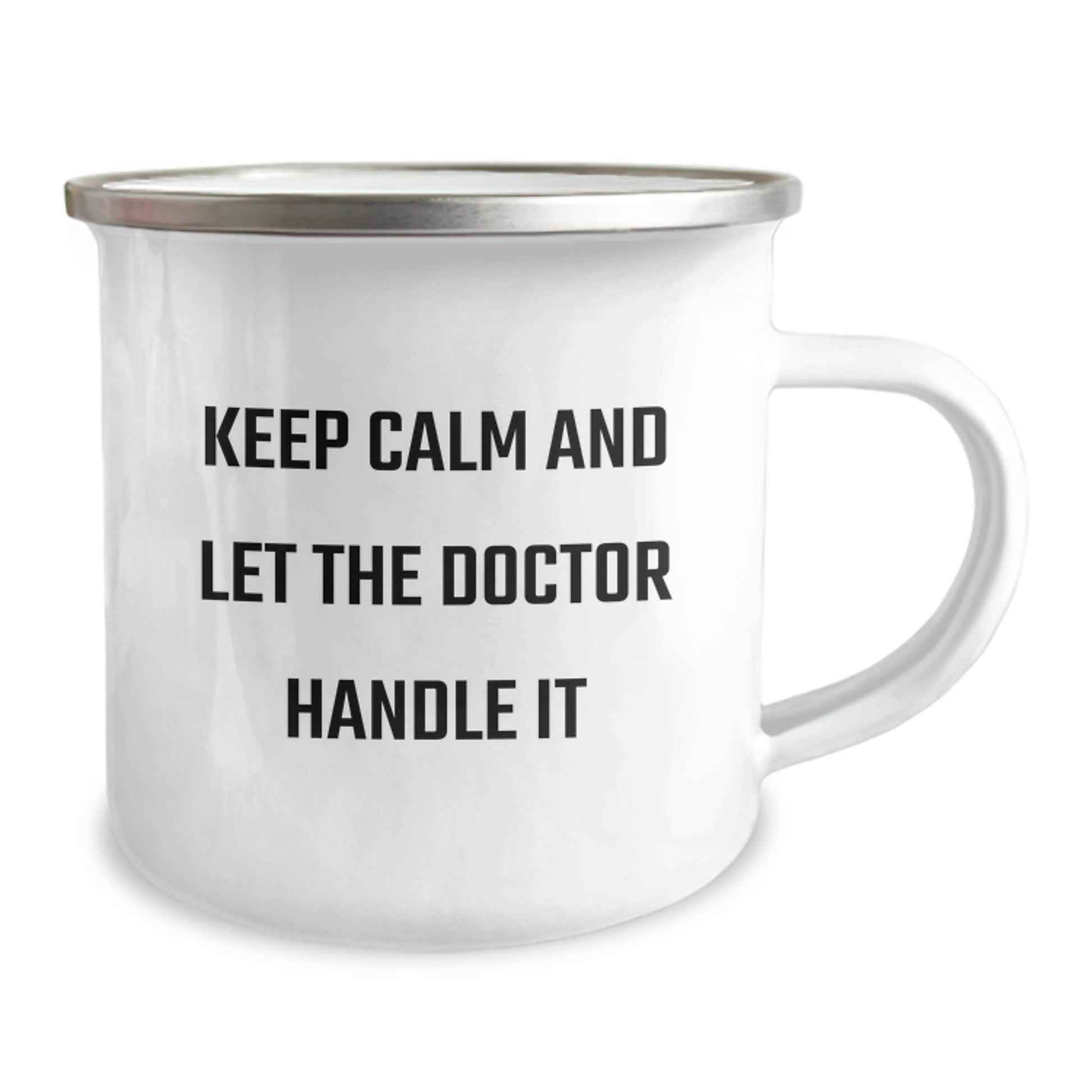 Funny Doctor Gifts for Men - Keep Calm And Let The Doctor Handle It Unique Camping Mug for Christmas Memorable Presents from Family to Dad - Image 2