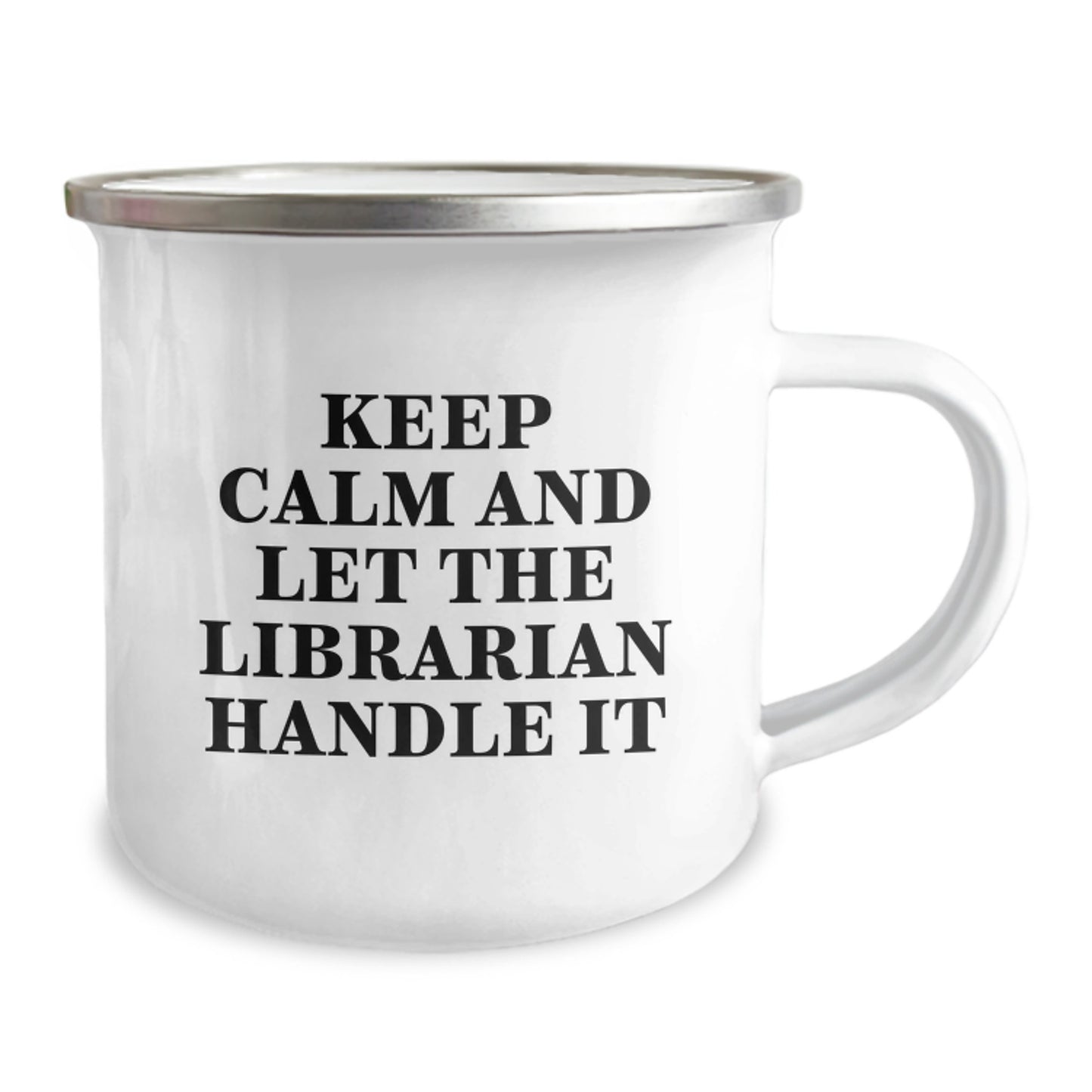 Funny Librarian Gifts for Men from Friends, Keep Calm And Let Librarian Handle It Christmas Unique, Camping Mug for Librarian Enthusiasts - Image 2