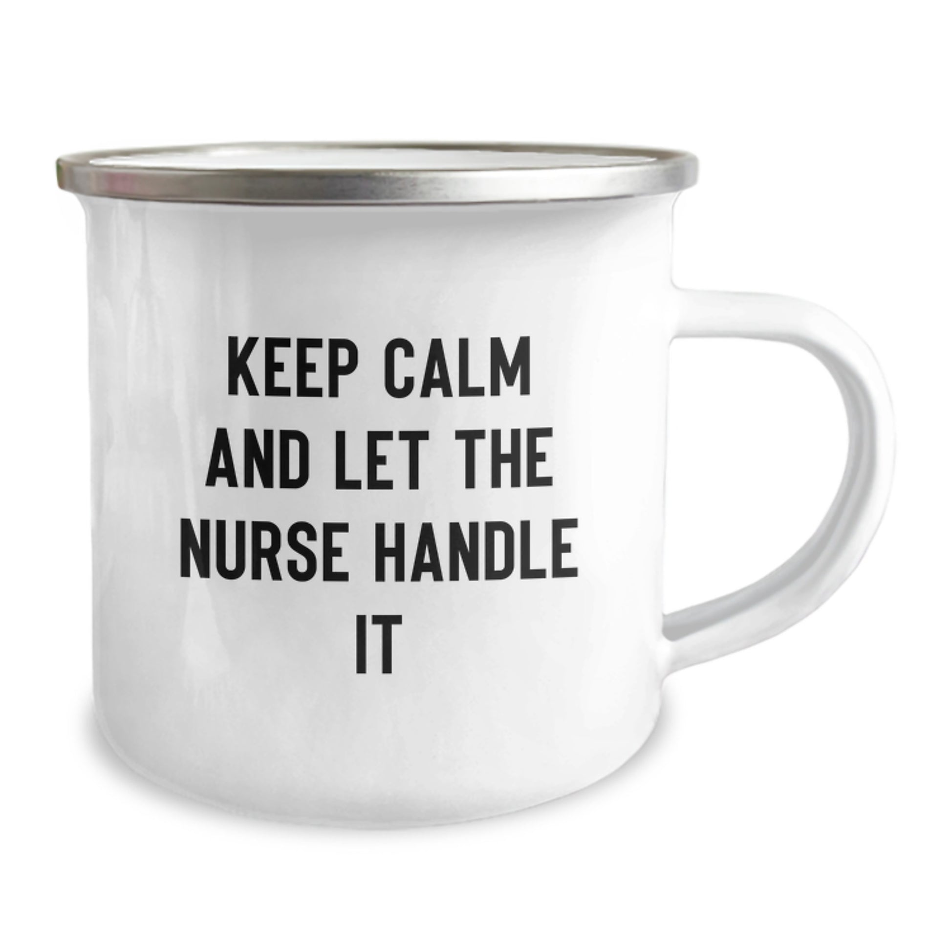 Funny Christmas Unique Gifts from Friends for Nurse - Keep Calm And Let The Nurse Handle It Camping Mug - Image 2