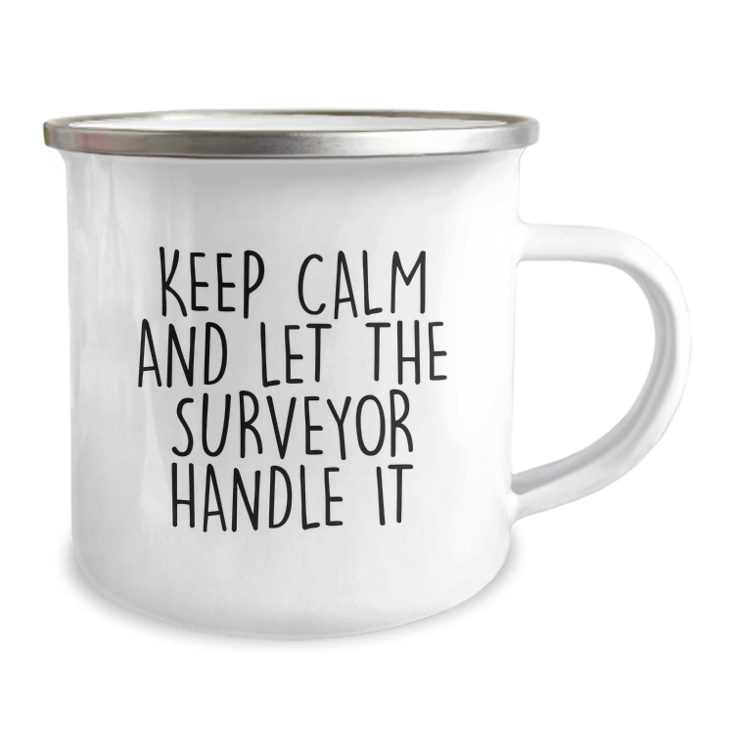 Funny Surveyor Gifts for Men, Funny Camping Mug with 'Keep Calm And Let The Surveyor Handle It' Motto, Perfect Christmas Unique Gift for Surveyor Friends and Family - Image 2