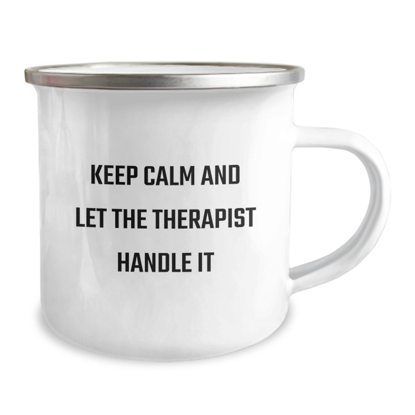 Funny Therapist Gift Ideas, Keep Calm And Let The Therapist Handle It, Camping Mug for Therapists, Christmas Unique Gifts from Friends - Image 2