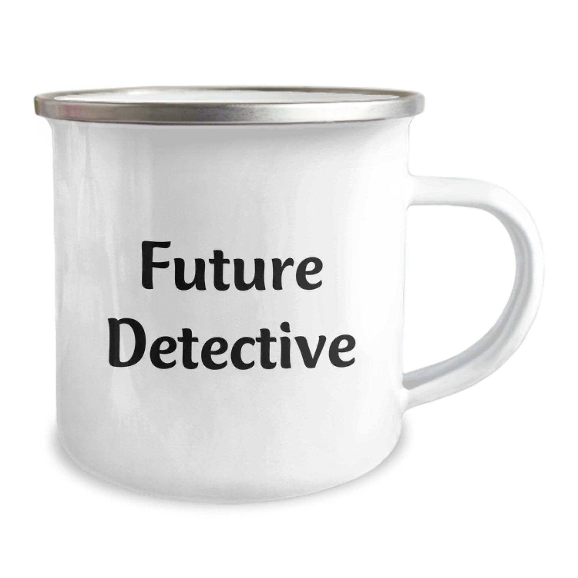 Future Detective Gifts from Friends, Funny Camping Mug for Detective Birthday, 'You're the Future Detective' Quote, 12 oz Stainless Steel with Enamel Finish - Image 2