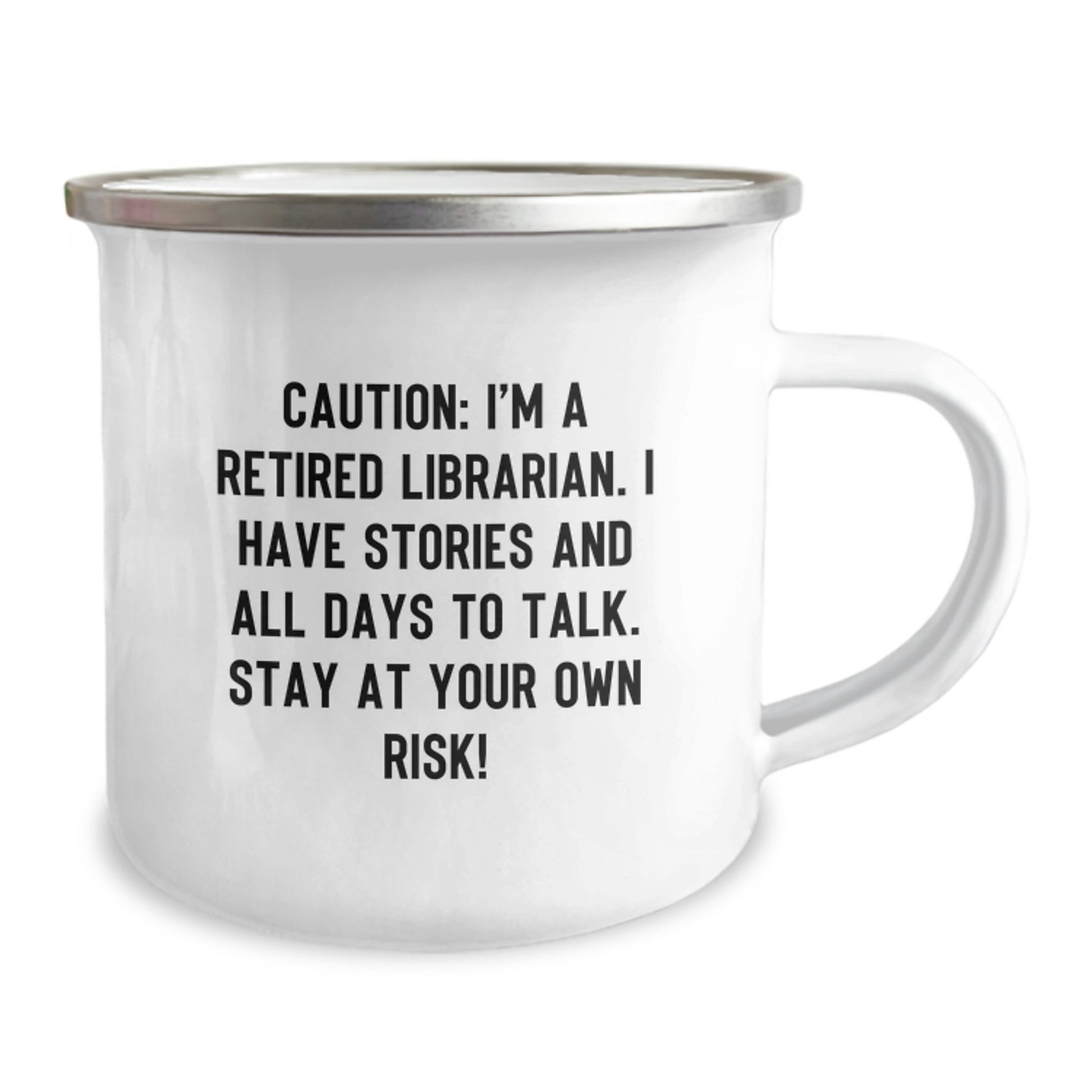 Funny Librarian Christmas Unique Gifts from Friends - I'm A Retired Librarian Camping Mug - Image 2
