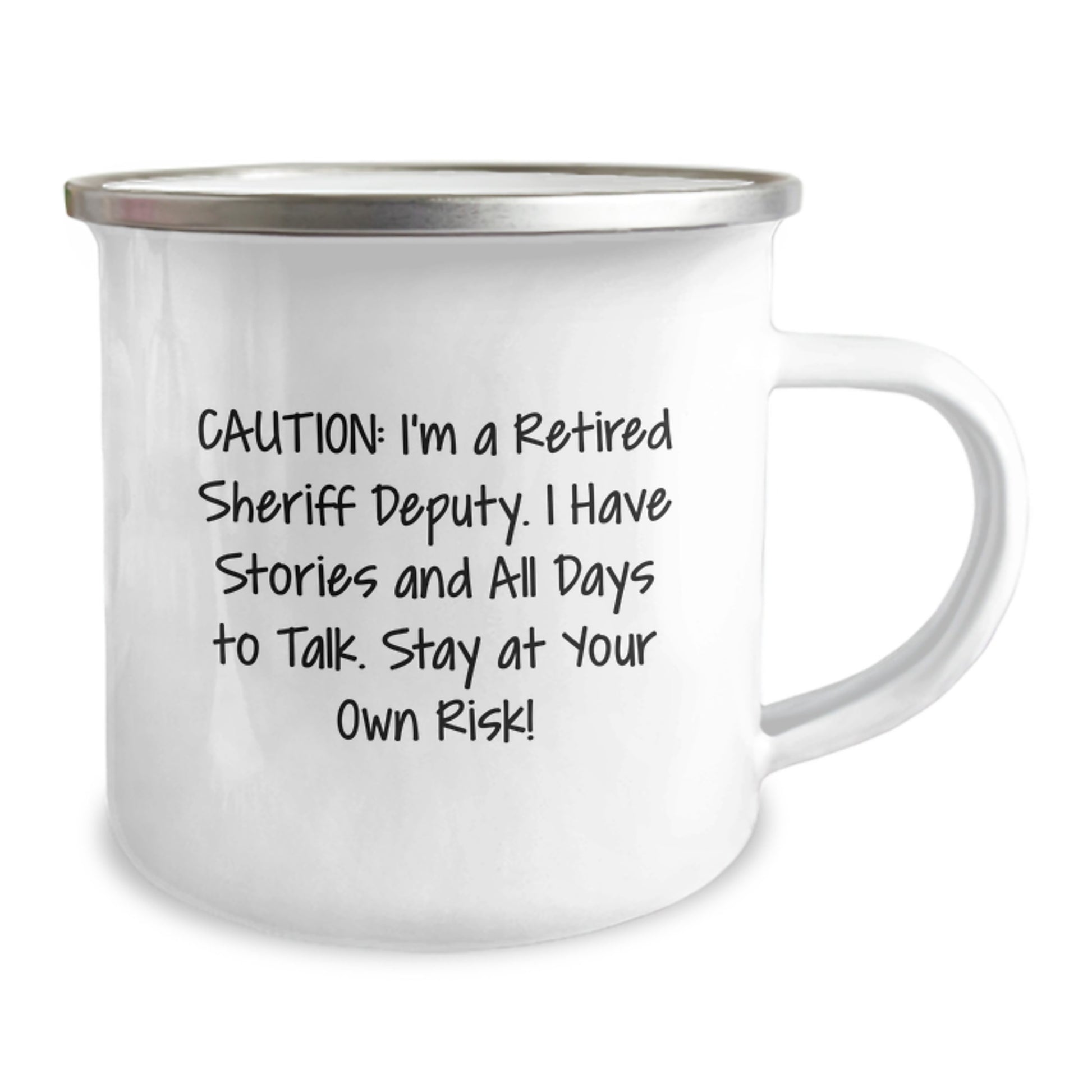 Funny Sheriff Deputy Gifts from Men for Christmas Unique Presents Camping Mugs with I'm A Retired Sheriff Deputy, I Have Stories And All Days To Talk. Stay At Your Own Risk! - Image 2