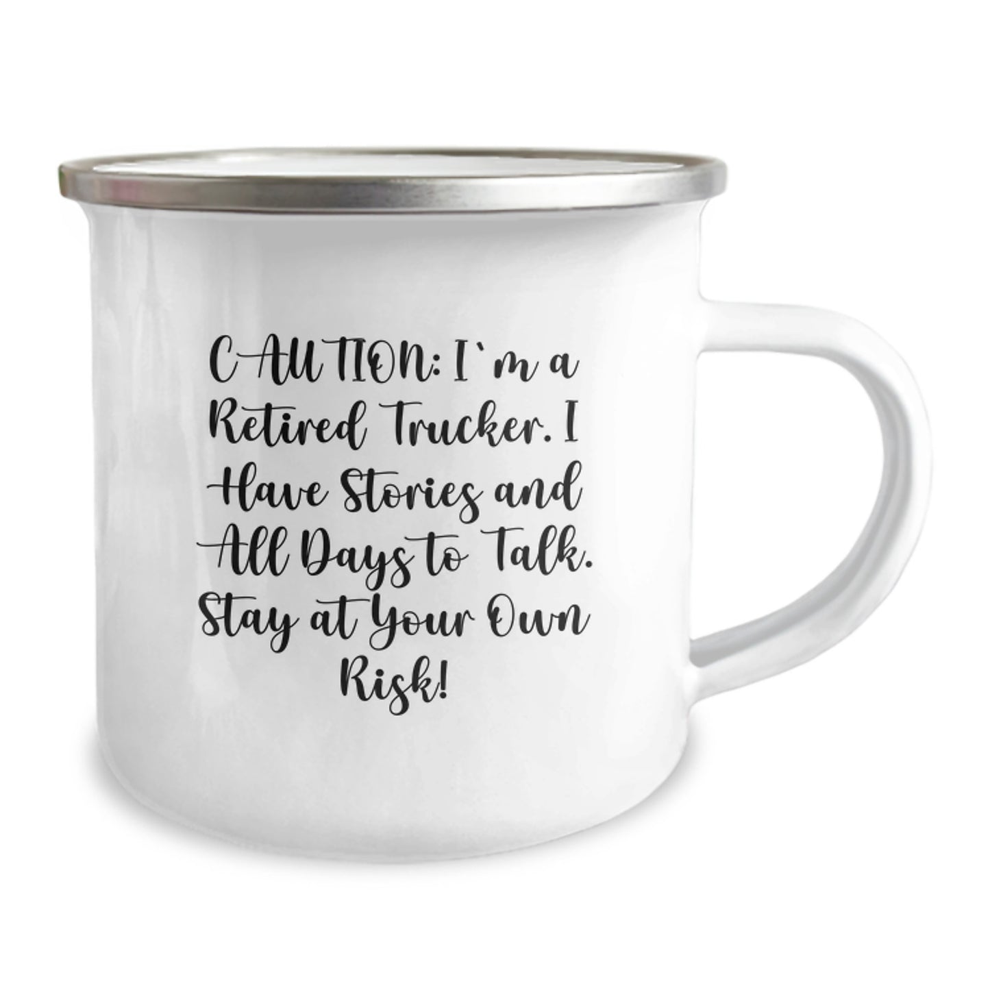 Funny Trucker Gifts for Men - Camping Mug from a Retired Trucker with a Warning, 'Stay At Your Own Risk!' - Unique Christmas Unique Gifts for Trucker Friends and Family - Image 2