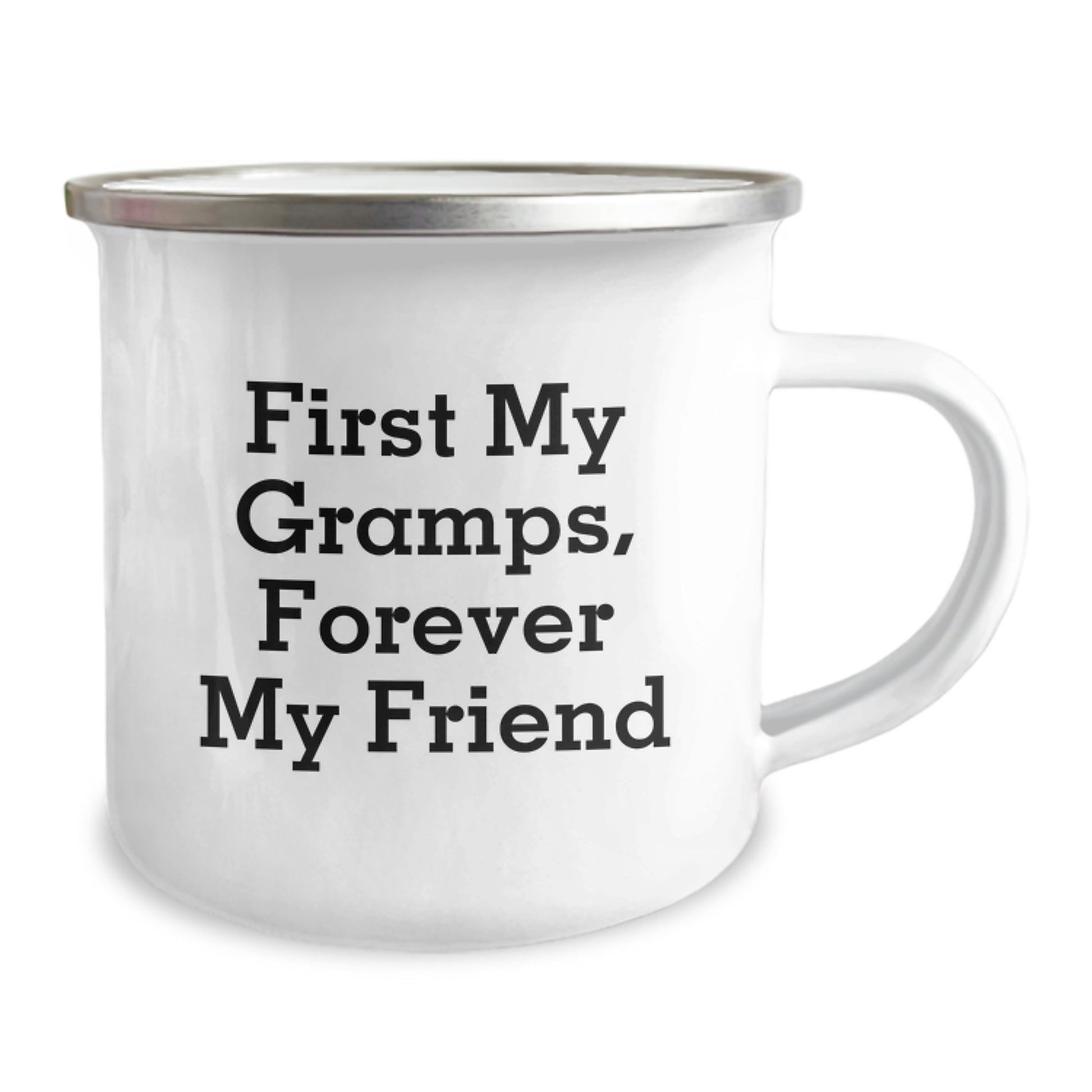 Funny Gramps Gifts - First My Gramps, Forever My Friend Camping Mug for Birthday, Gifts from Family to Gramps, 12 oz Stainless Steel with Enamel Finish - Image 2