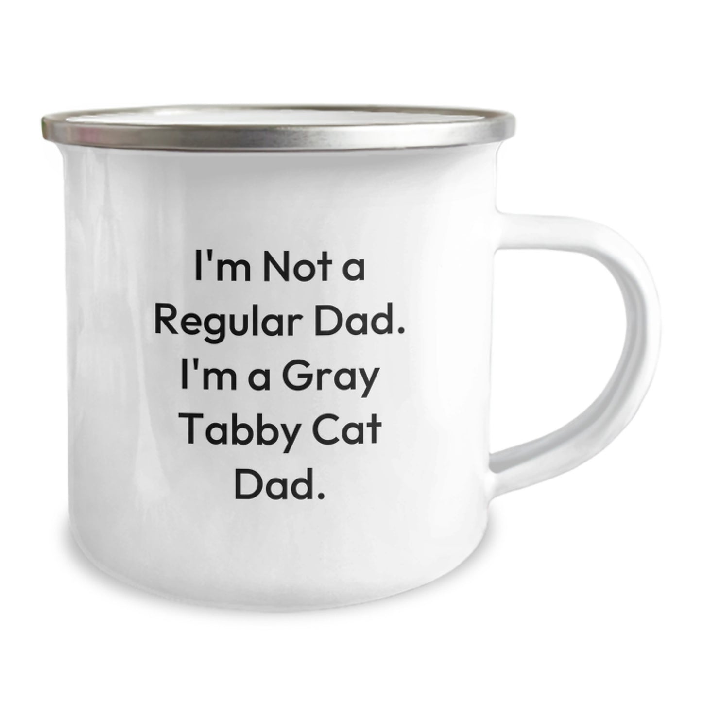 Funny Gray Tabby Cat Dad Gifts, Camping Mug for Men, Unique Christmas Unique Gifts from Dad to Family, I'm Not A Regular Dad Mug - Image 2