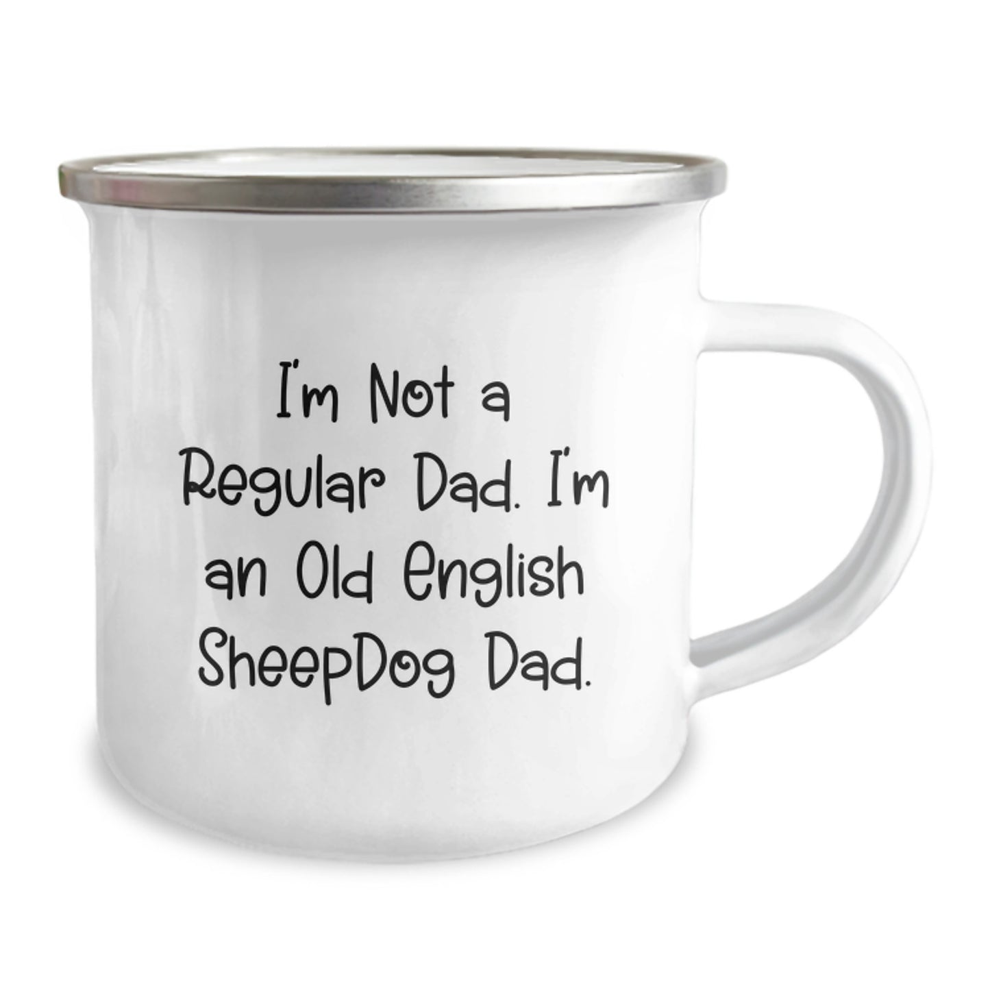 Funny Old English SheepDog Dad Gifts for Men Camping Mug, Birthday Unique Presents from Family - Image 2