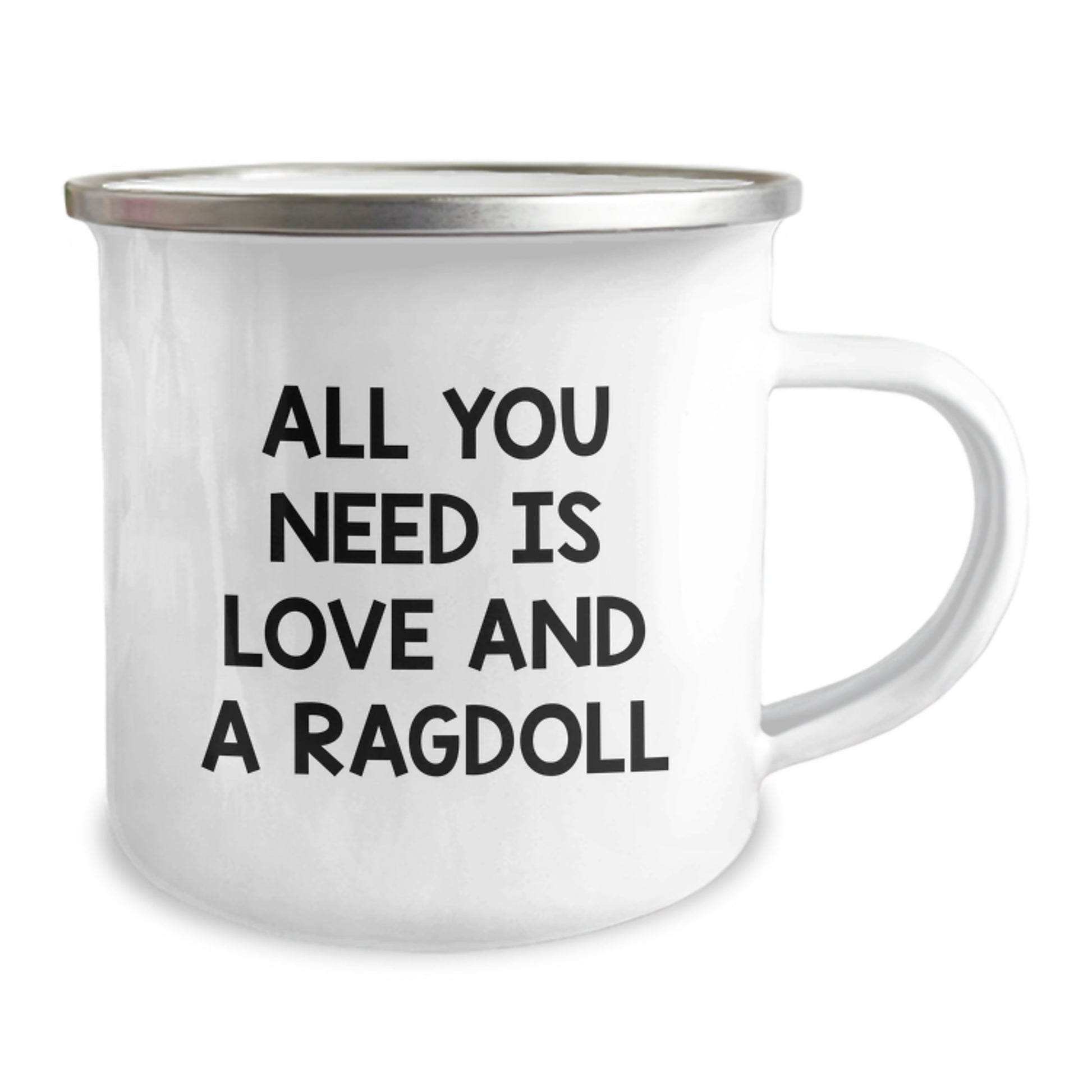 Funny Ragdoll Cat Gifts for Men, Christmas Unique Mugs for Friends, Family, 'All You Need Is Love And A Ragdoll', 12 oz Camping Mug - Image 2