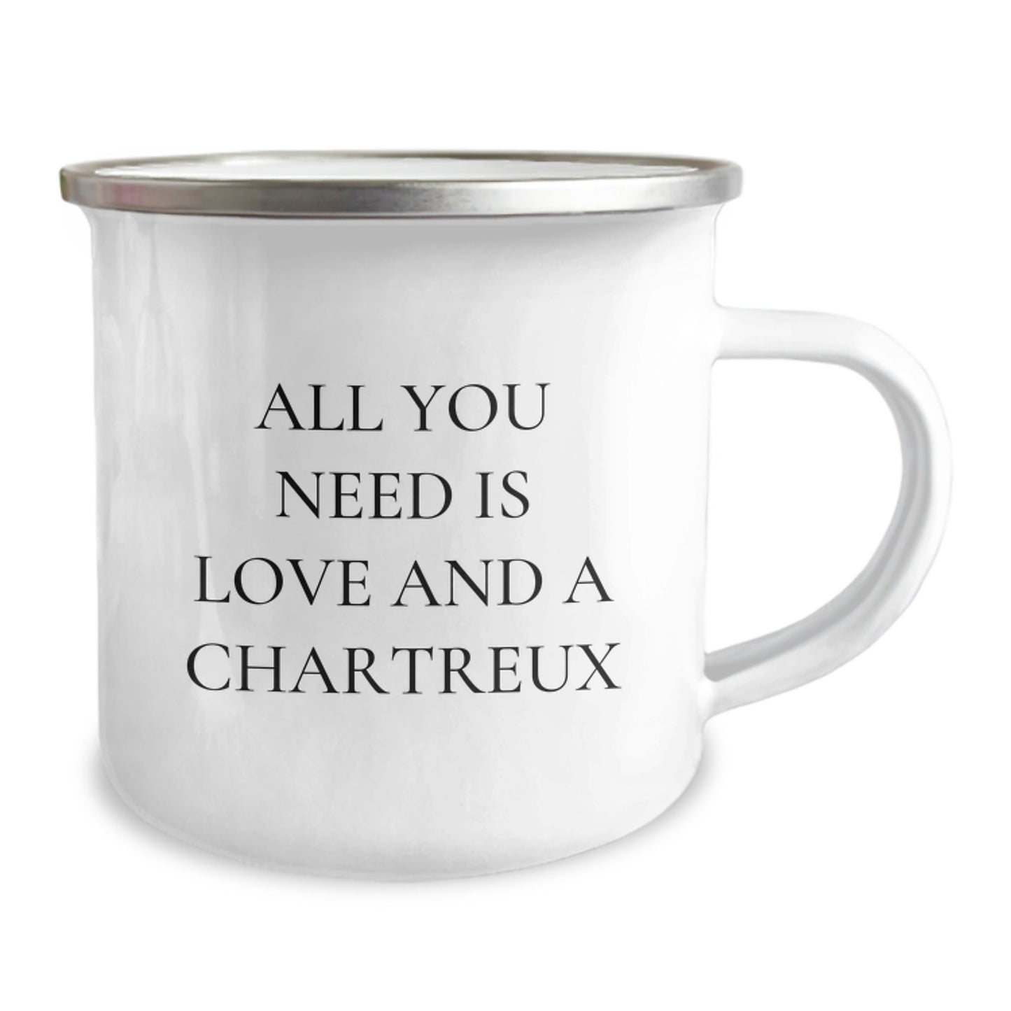 Chartreux Cat Lovers Camping Mug, Funny Gifts from Friends, 'All You Need Is Love And A Chartreux' for Birthday Unique Gifts for Chartreux Cat Enthusiasts - Image 2