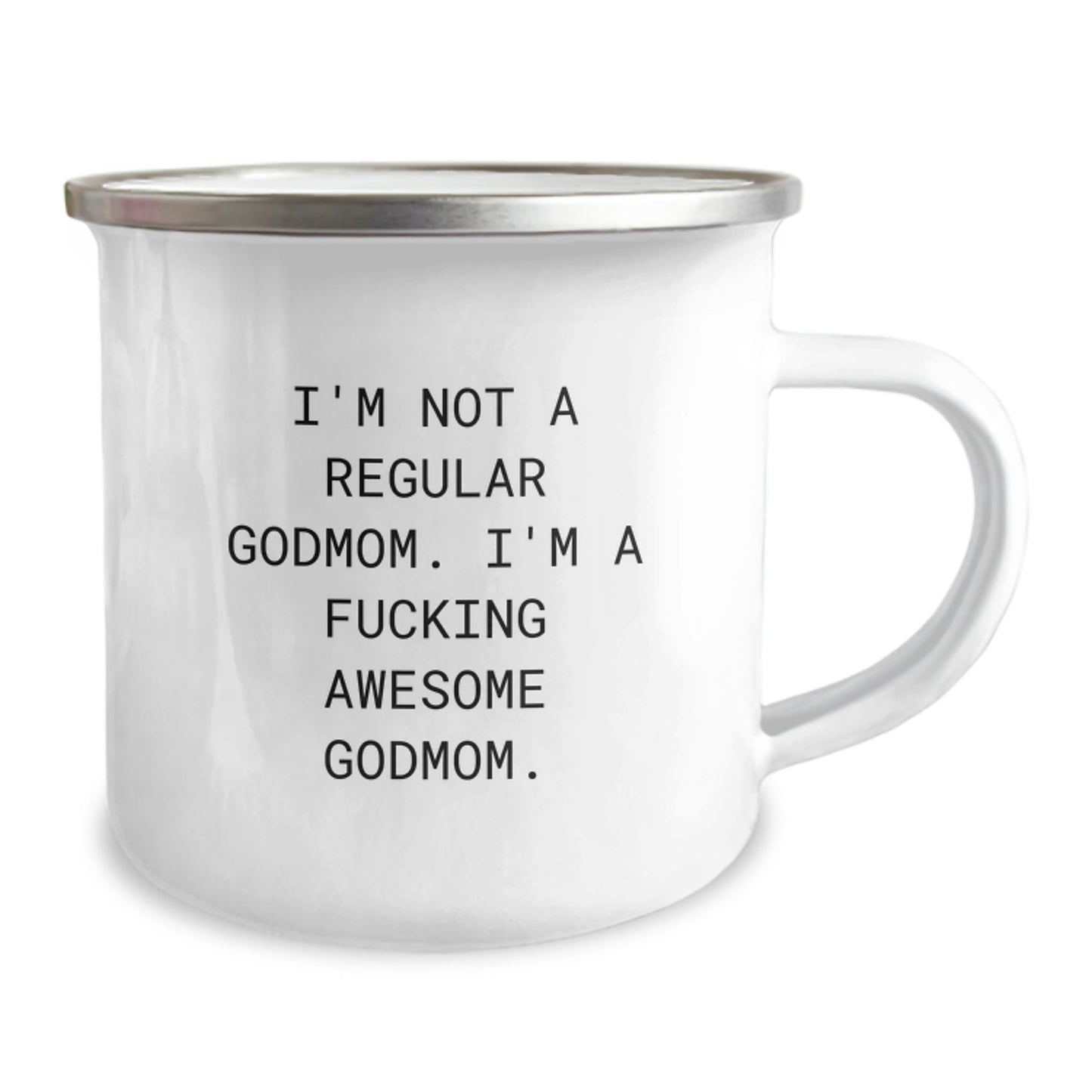 Funny Godmom Gifts for Christmas, Camping Mug for Awesome Godmom, 'I'm Not A Regular Godmom' Quote, Gifts from Friends to Godmom - Image 2