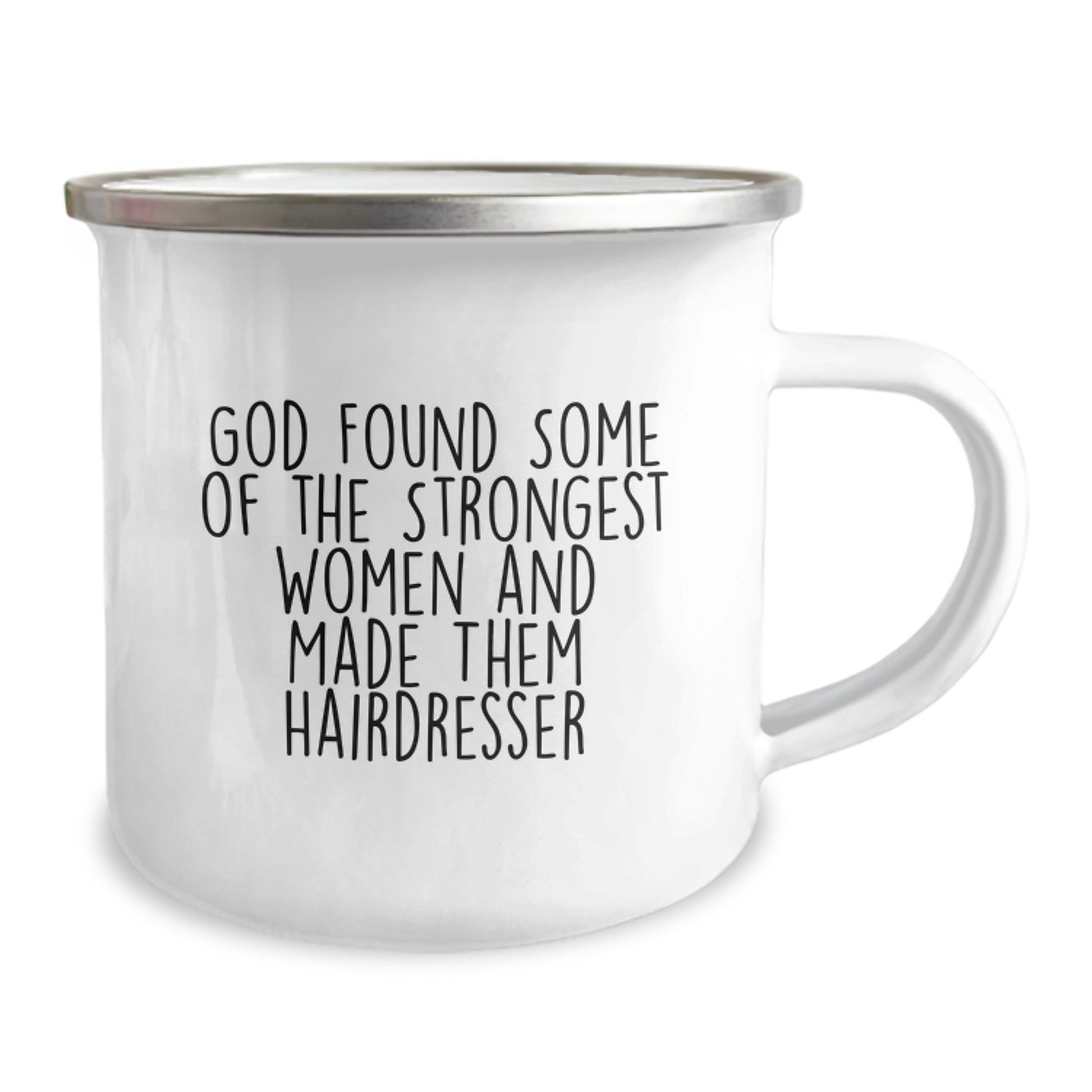Funny Inspirational Hairdresser Gifts from Men to Women, 'God Found Some Of The Strongest Women And Made Them Hairdresser' Christmas Unique Mug for Hairdresser Friends Coworkers Family, Camping Mug - Image 2