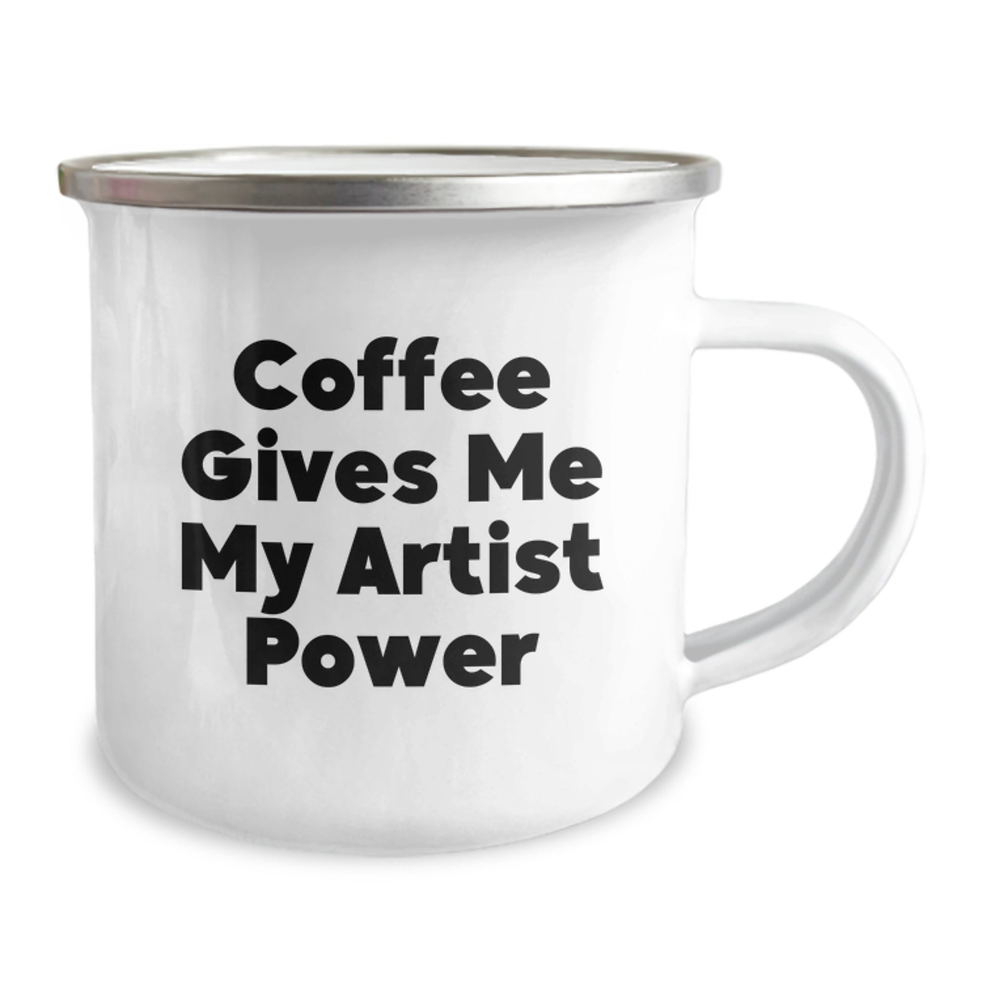 Funny Artist Camping Mug Gifts from Friends for Christmas 'Coffee Gives Me My Artist Power' - Image 2