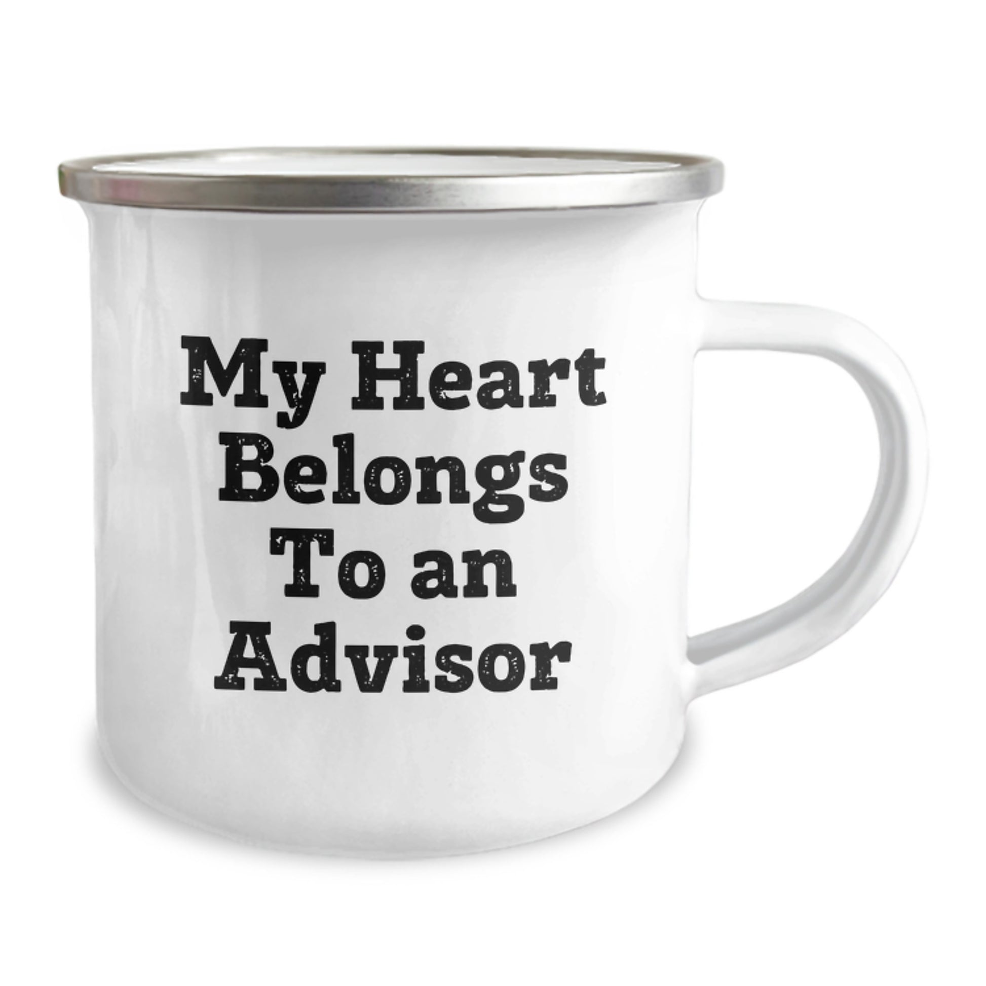 Funny Advisor Gifts - 'My Heart Belongs To An Advisor', 12 oz Camping Mug for Birthday, Gifts from Friends, Coworkers, Family, Gifts for Advisor, Men, Women, Unique Birthday Unique Gifts - Image 2