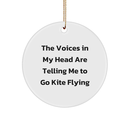 Funny Kite Flying Quote Circle Ornament, Gifts from Friends for Kite Flying Enthusiasts, Kite Flying Gifts for Christmas - Image 1