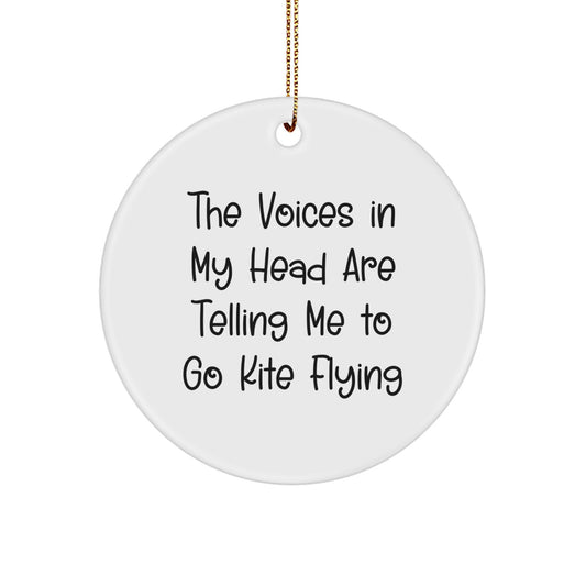Funny Kite Flying Circle Ornament, Gifts from Men to Kite Flying Friends for Christmas - Image 1