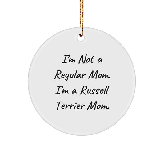 Russell Terrier Dog Mom Funny Christmas Unique Gifts from Russell Terrier Mom to Russell Terrier Dog, Circle Ornament, Unique Russell Terrier Dog Gifts - Image 1