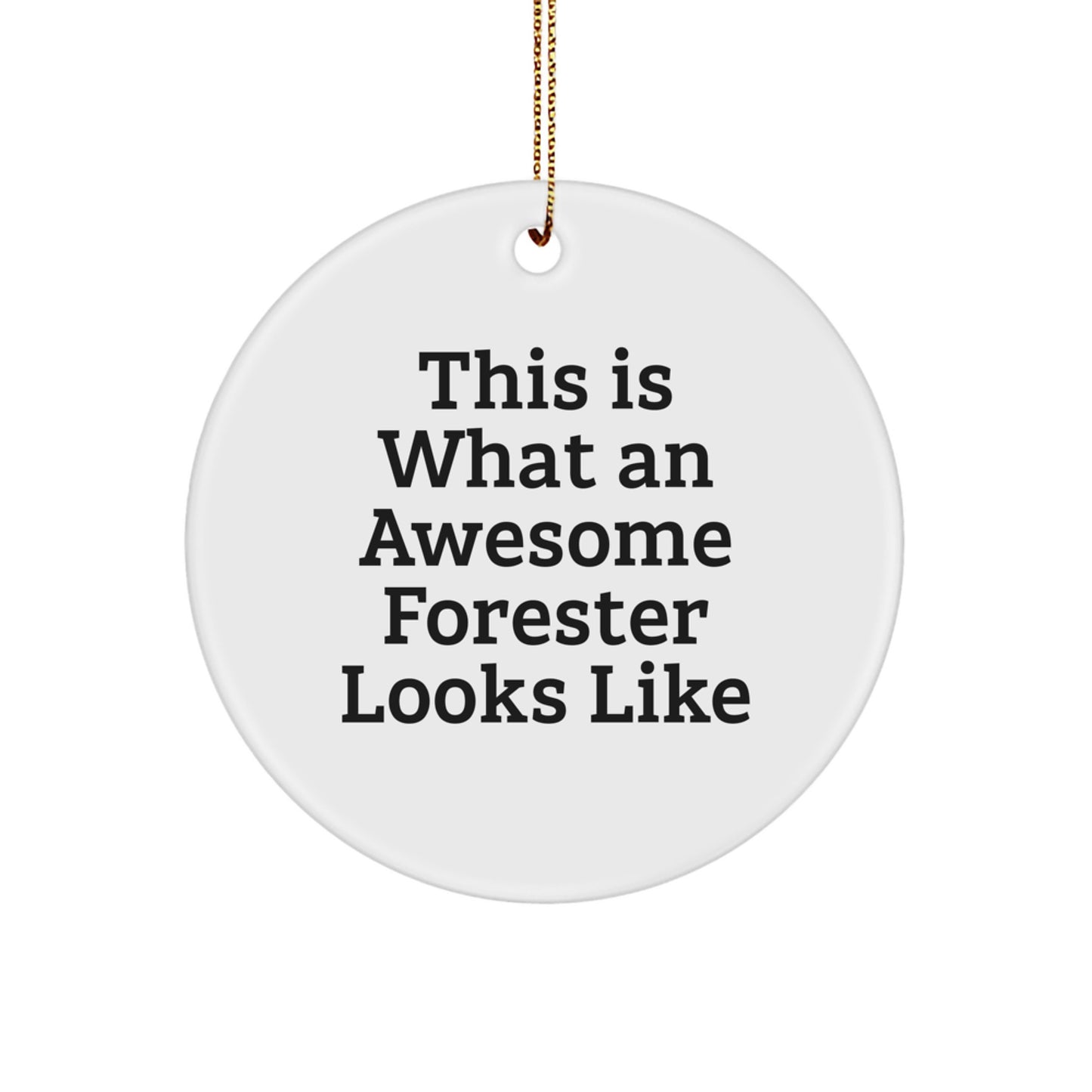 Forester Gifts from Friends, Circle Ornament, This Is What An Awesome Forester Looks Like, Christmas Unique Gifts for Forester, Circle Ornament - Image 1