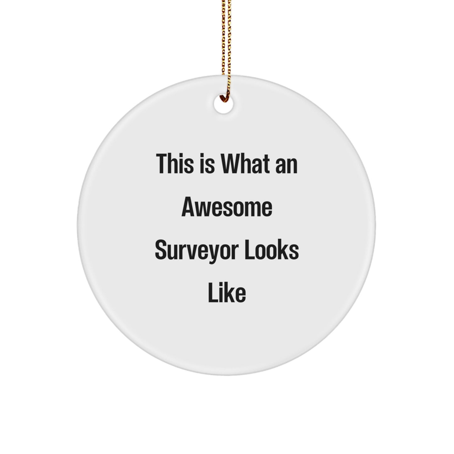 Funny Surveyor Gifts from Friends for Surveyor Men This Is What An Awesome Surveyor Looks Like Circle Ornament Christmas Unique - Image 1