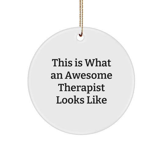 Funny Therapist Gifts, Christmas Unique Gifts for Therapists, Circle Ornament from Family - Image 1