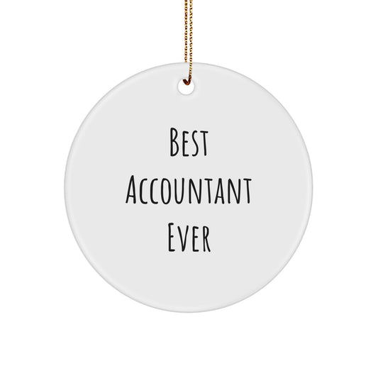 Funny Accountant Gifts from Best Accountant Ever - Circle Ornament for Christmas with Inspirational Quote, Accountant Gifts for Him/Her, Gifts from Family, Friends, or Coworkers - Image 1