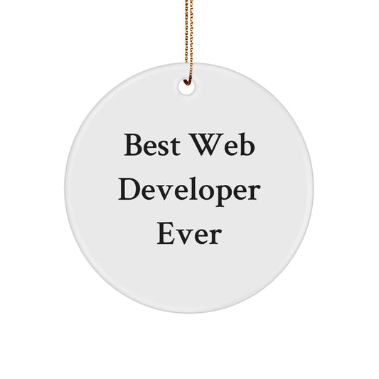 Funny Web Developer Gift, Best Web Developer Ever, Circle Ornament for Men, Unique Christmas Unique Gifts from Family to Friend - Image 1