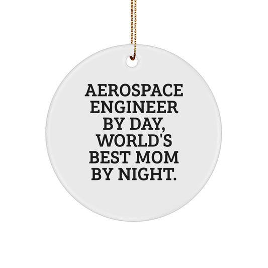 Aerospace Engineer Gifts for Christmas, World's Best Mom Circle Ornament, Funny Quote, Gifts from Mom, For Aerospace Engineer - Image 1