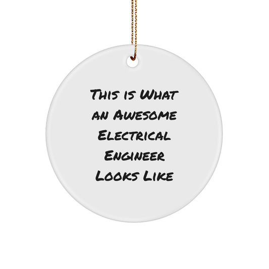 Funny Electrical Engineer Gifts for Men, Circle Ornament Quote 'This Is What An Awesome Electrical Engineer Looks Like', Christmas Unique Gifts from Family - Image 1