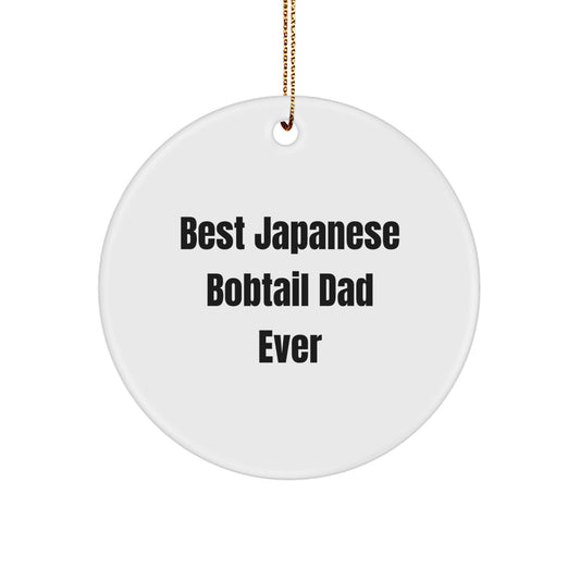 Funny Japanese Bobtail Cat Dad Gifts from Men for Christmas Unique Circle Ornaments - Image 1