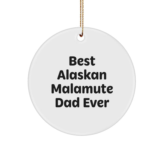 Alaskan Malamute Dad Gifts from Men to Family - Funny Christmas Circle Ornament - Image 1