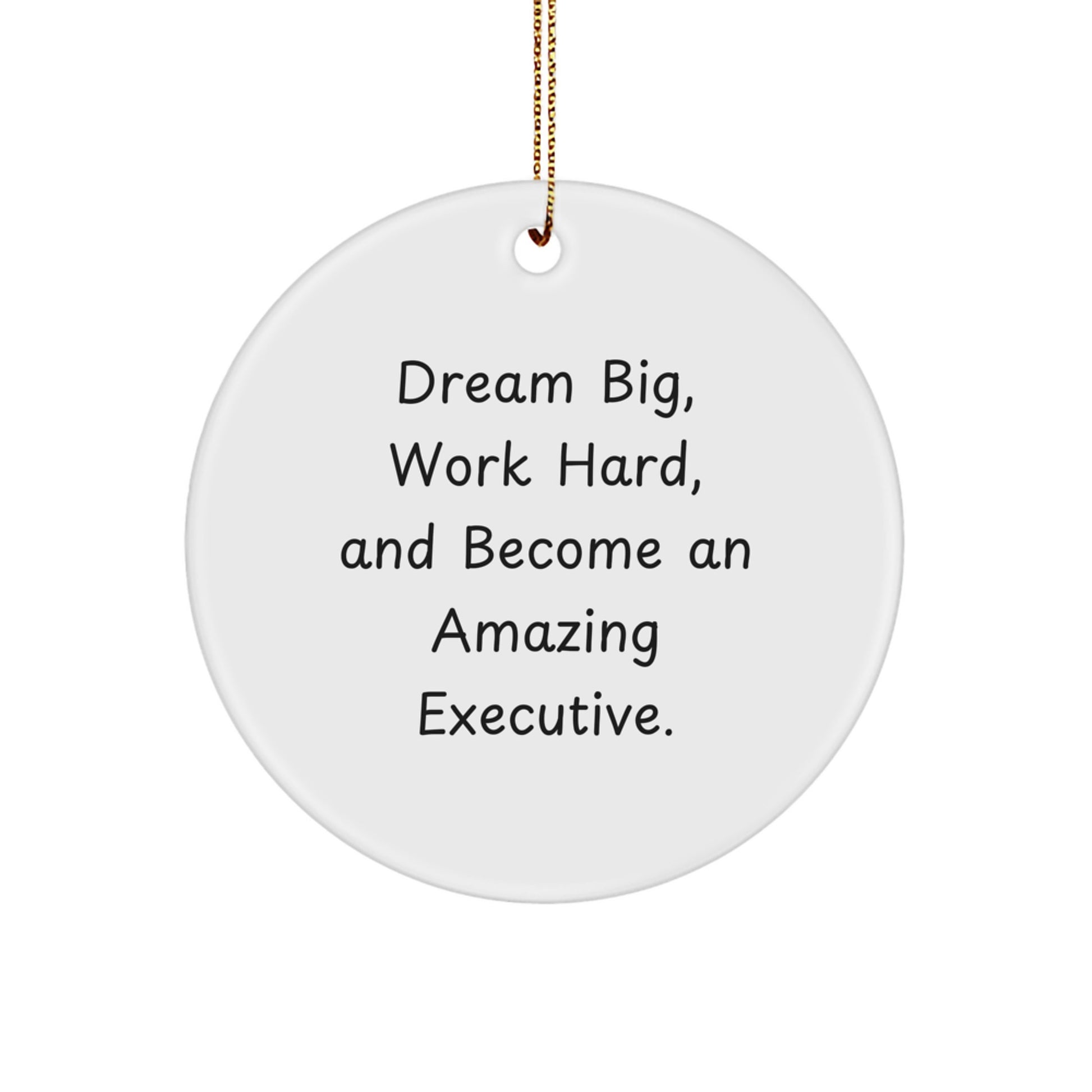Executive Circle Ornament, Inspirational Christmas Unique Gifts from Friends to Executive, 'Dream Big, Work Hard, And Become An Amazing Executive.' - Image 1