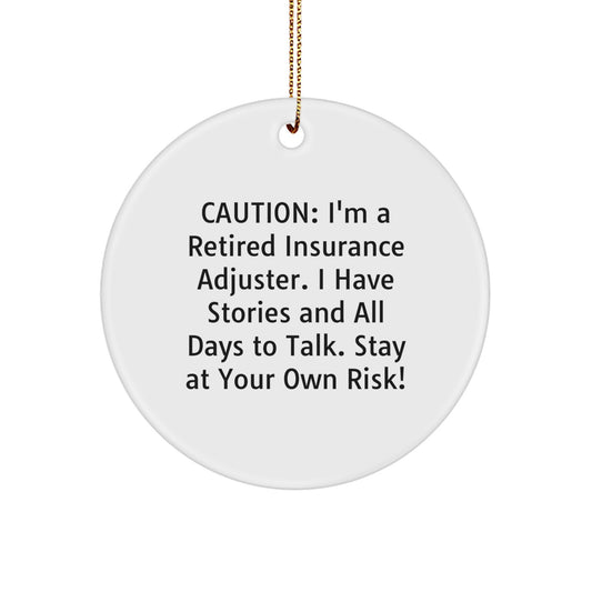 Funny Insurance Adjuster Gifts from Insurance Adjuster Friends - Christmas Unique Circle Ornament - Image 1