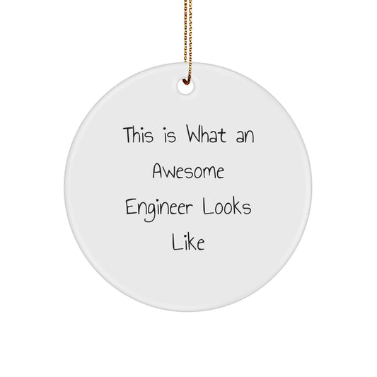 Funny Engineer Gifts from Men - This Is What An Awesome Engineer Looks Like Circle Ornament for Engineers, Christmas Unique Presents for Engineer Friends Coworkers - Image 1